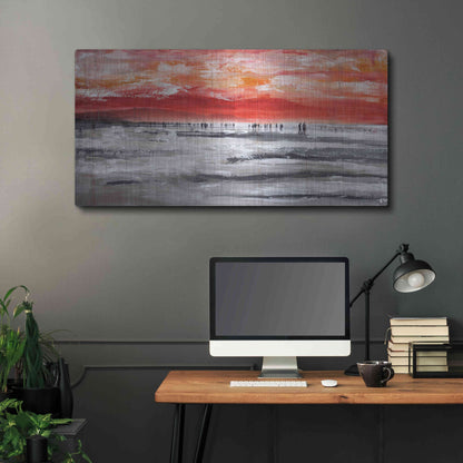 Luxe Metal Art 'Beach IV' by Summer,48x24