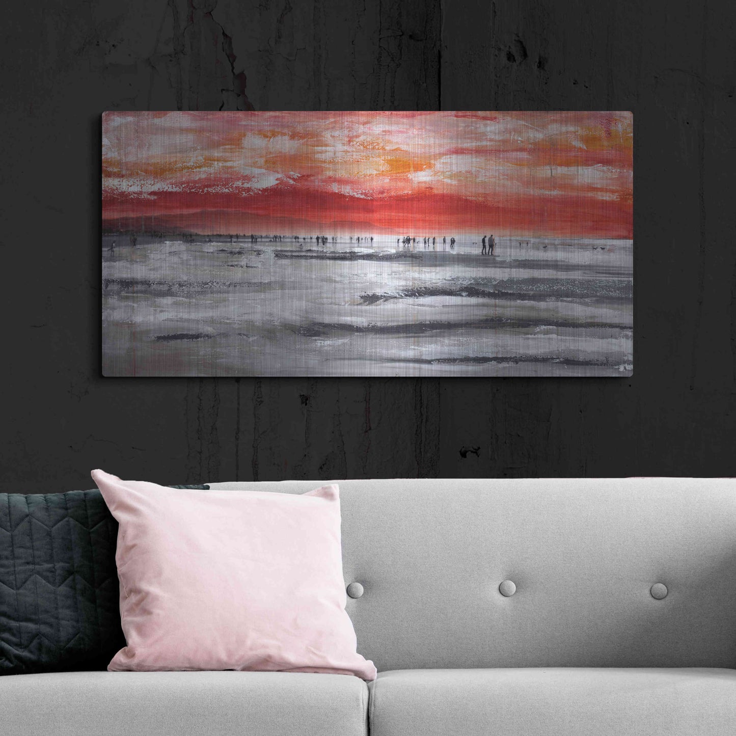 Luxe Metal Art 'Beach IV' by Summer,48x24