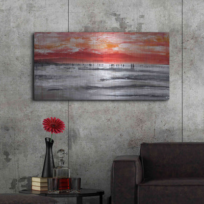 Luxe Metal Art 'Beach IV' by Summer,48x24