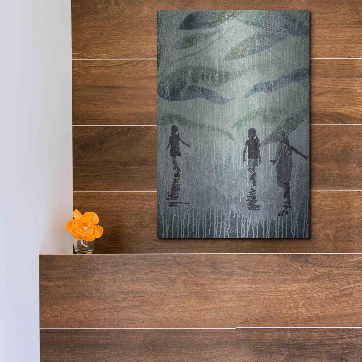 Luxe Metal Art 'A HARD RAIN'S A-GONNA FALL' by DB Waterman,12x16