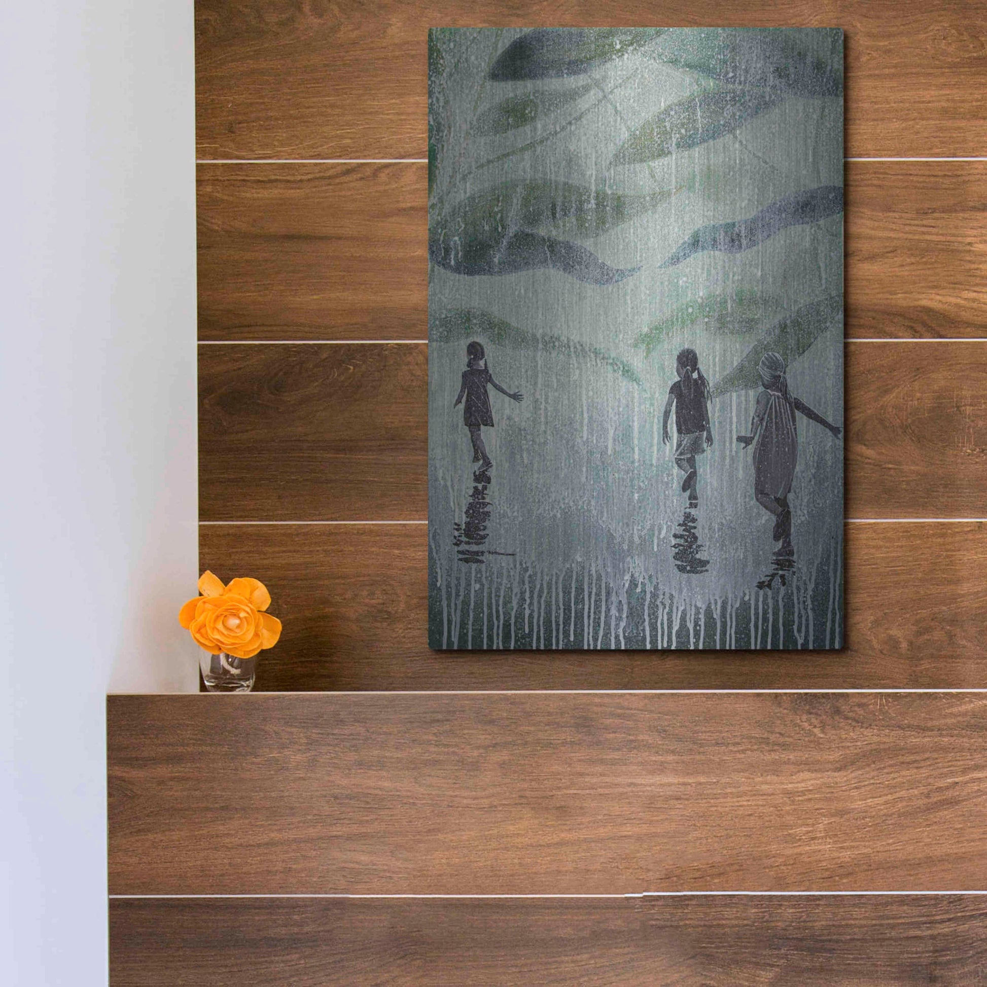 Luxe Metal Art 'A HARD RAIN'S A-GONNA FALL' by DB Waterman,12x16