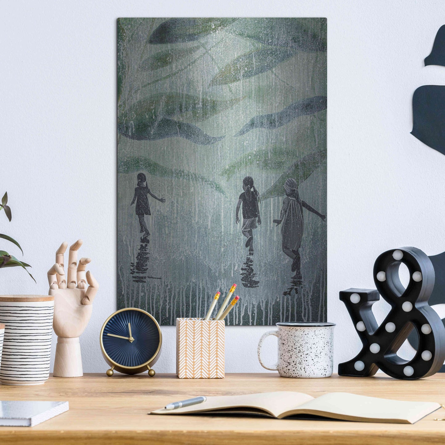 Luxe Metal Art 'A HARD RAIN'S A-GONNA FALL' by DB Waterman,12x16