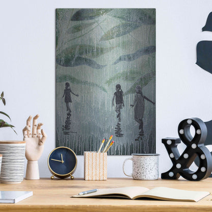 Luxe Metal Art 'A HARD RAIN'S A-GONNA FALL' by DB Waterman,12x16