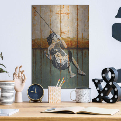 Luxe Metal Art 'A TENDER AGE' by DB Waterman,12x16