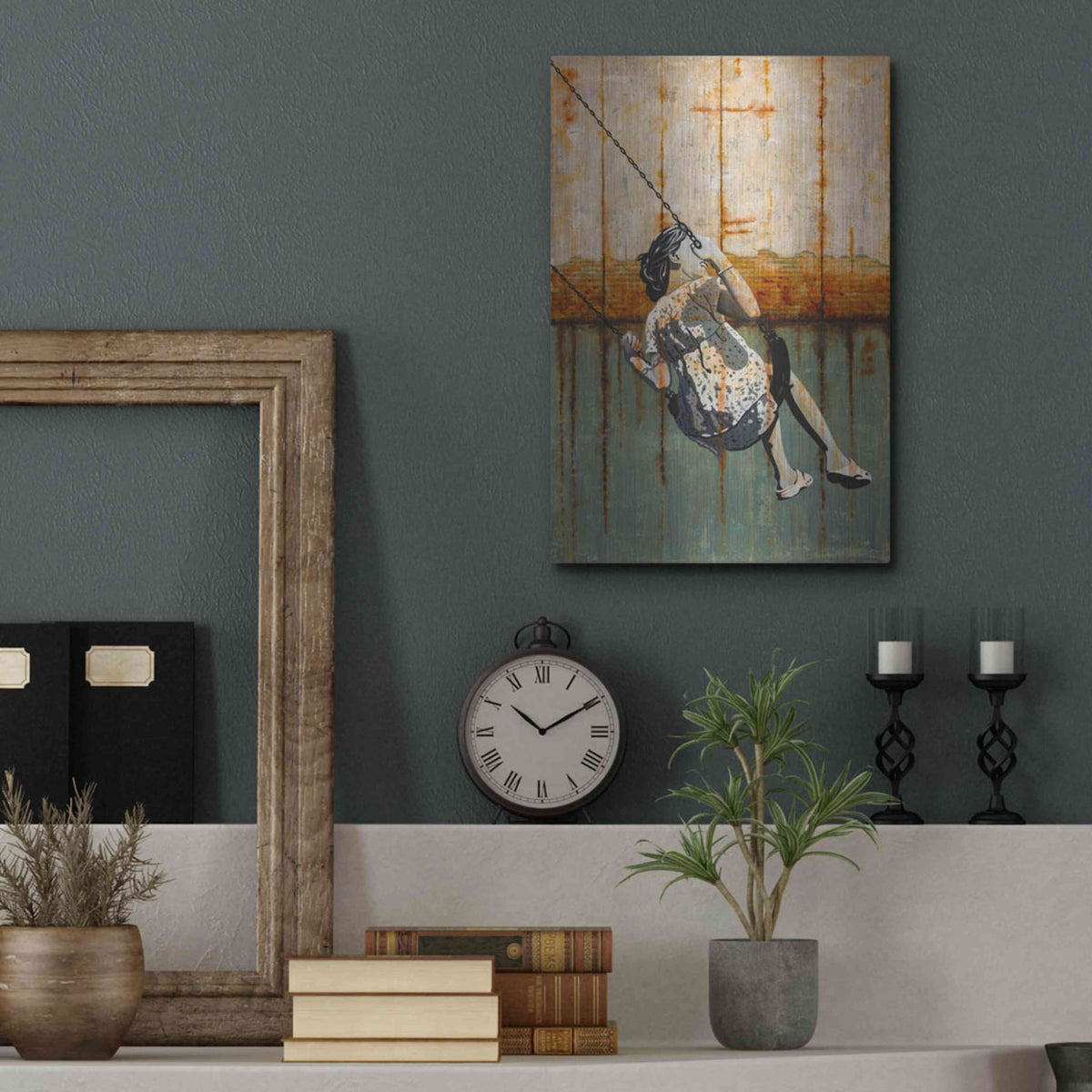 Luxe Metal Art 'A TENDER AGE' by DB Waterman,12x16