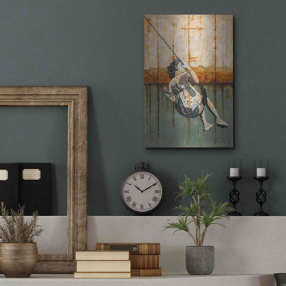 Luxe Metal Art 'A TENDER AGE' by DB Waterman,12x16