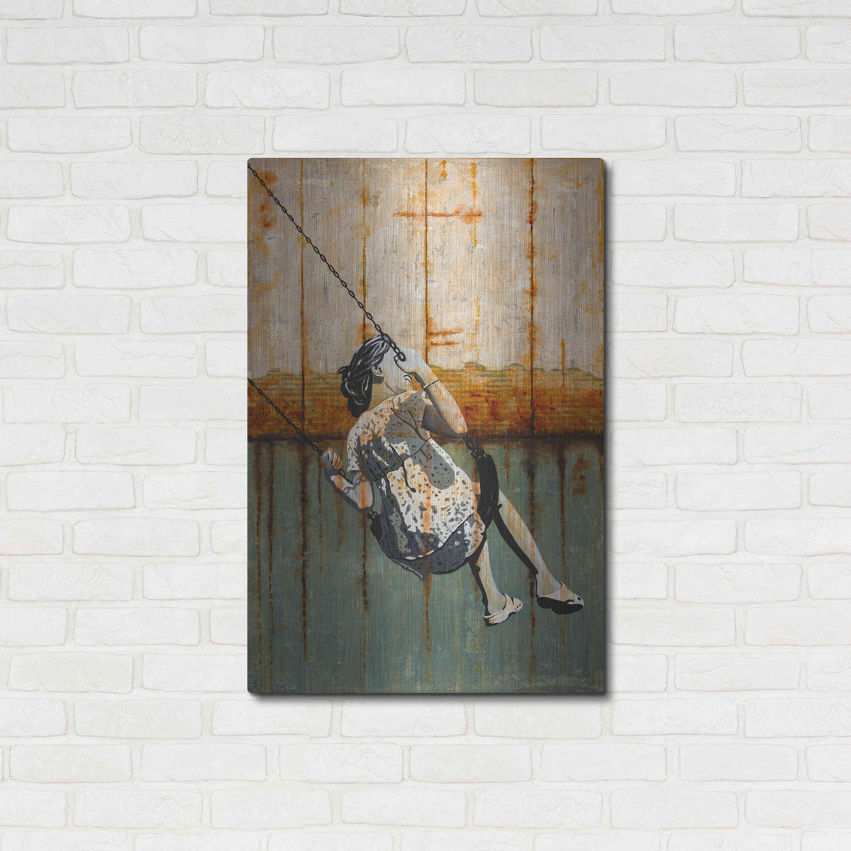 Luxe Metal Art 'A TENDER AGE' by DB Waterman,24x36