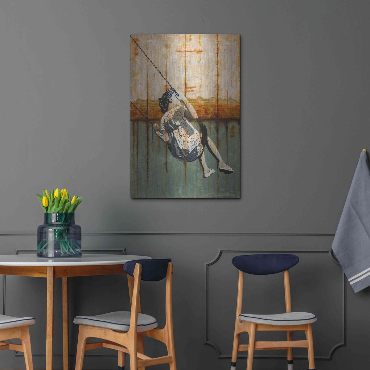 Luxe Metal Art 'A TENDER AGE' by DB Waterman,24x36