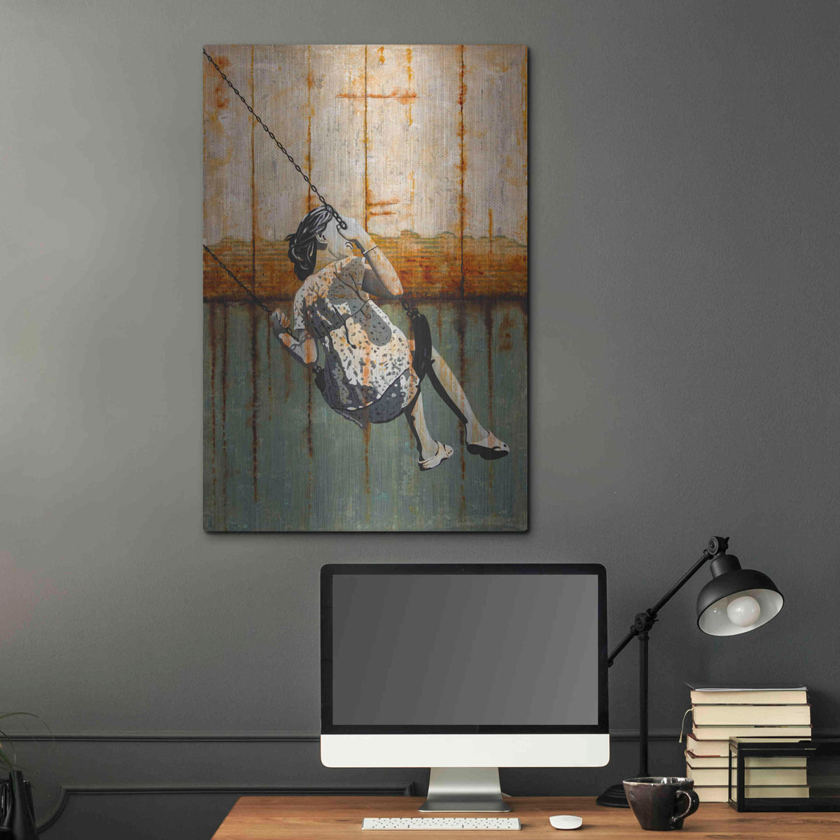Luxe Metal Art 'A TENDER AGE' by DB Waterman,24x36