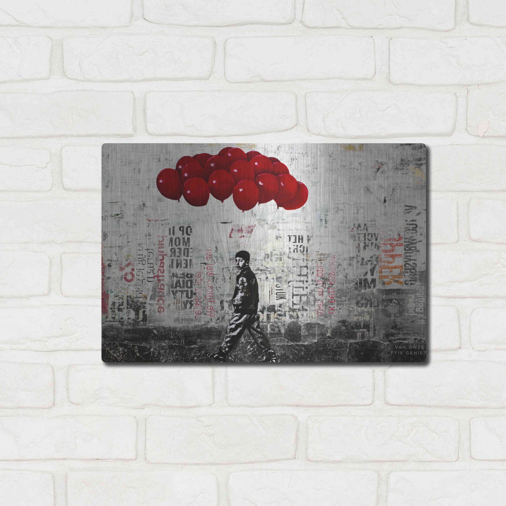 Luxe Metal Art 'BIT OF HAPPINESS' by DB Waterman,16x12