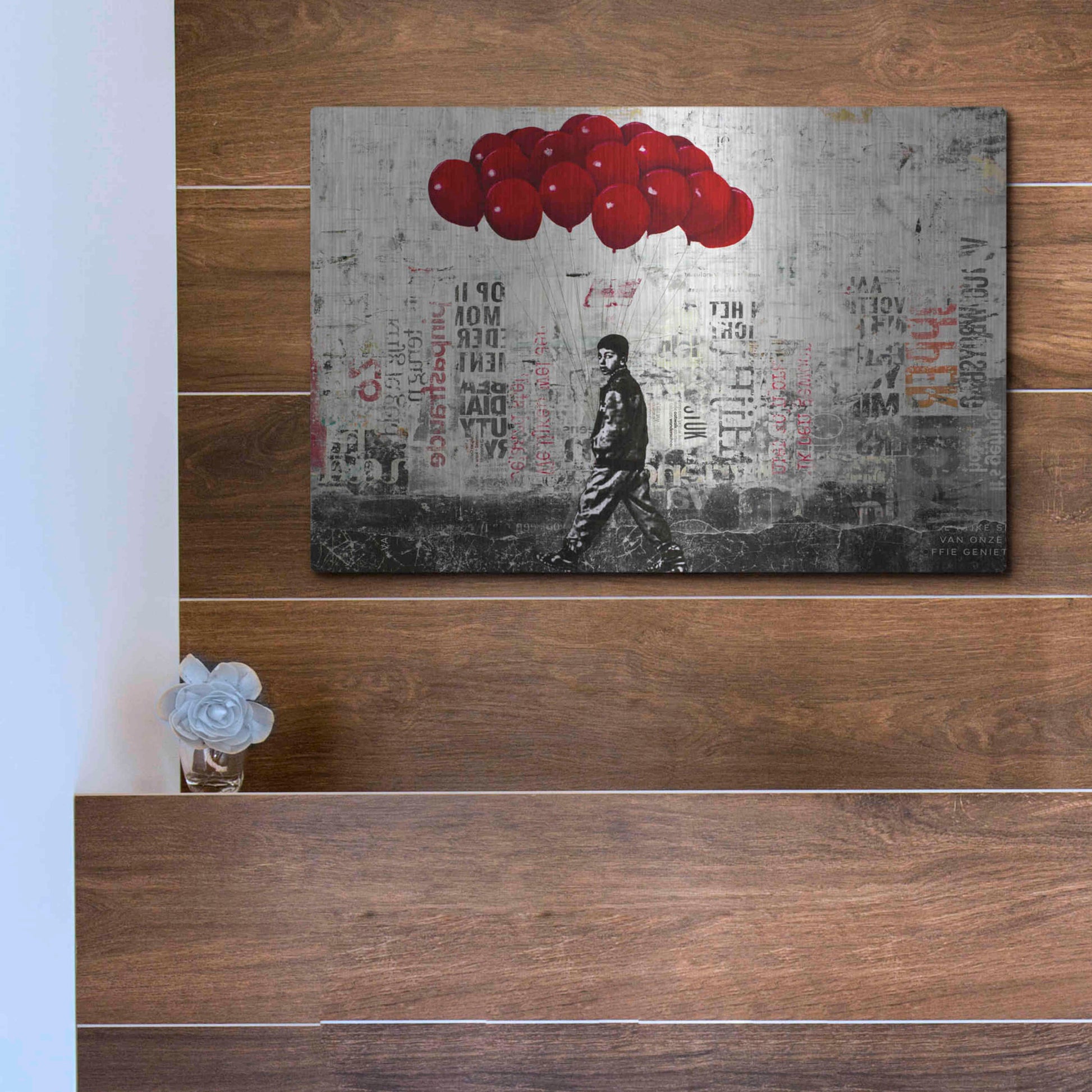 Luxe Metal Art 'BIT OF HAPPINESS' by DB Waterman,16x12