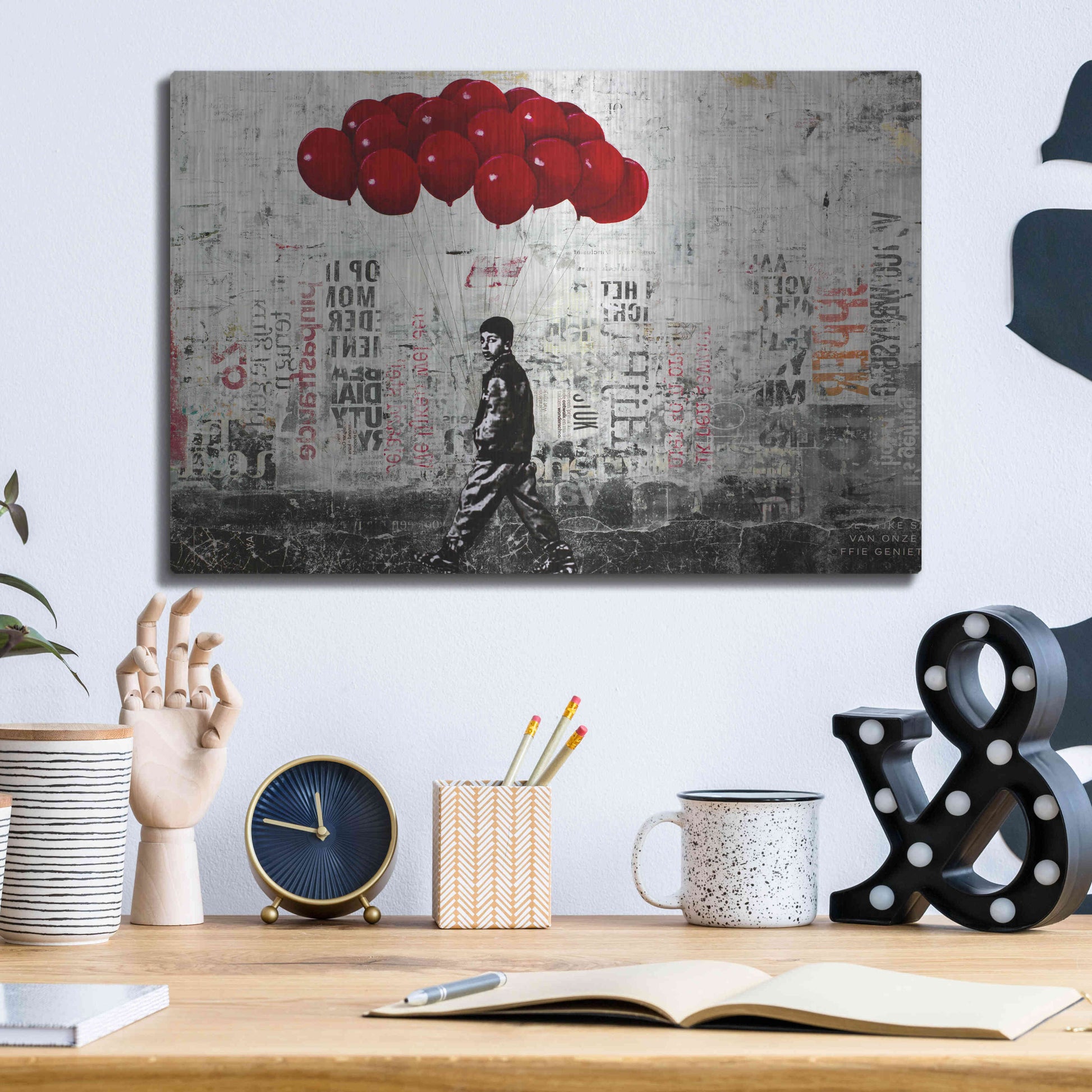 Luxe Metal Art 'BIT OF HAPPINESS' by DB Waterman,16x12