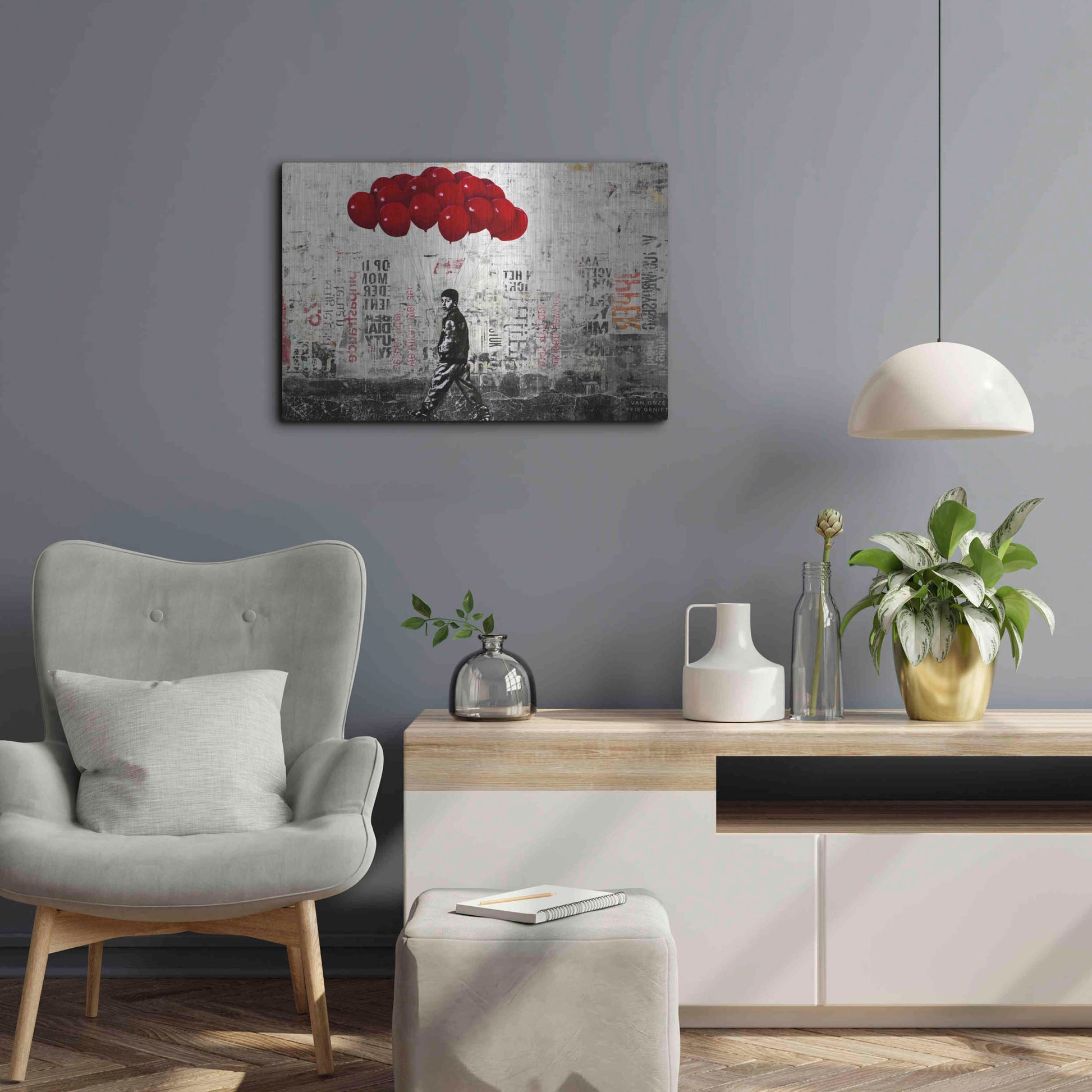 Luxe Metal Art 'BIT OF HAPPINESS' by DB Waterman,24x16