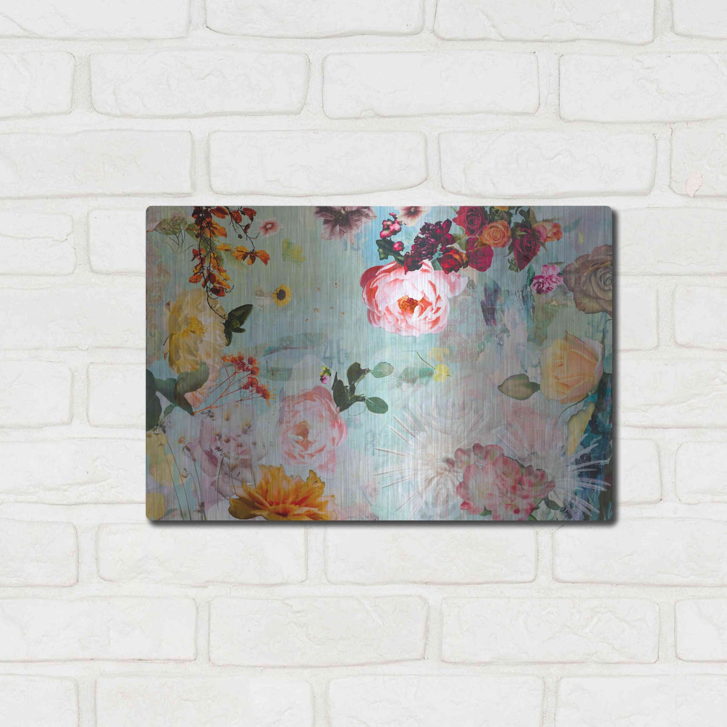 Luxe Metal Art 'BLOOM OF ROSE' by DB Waterman,16x12