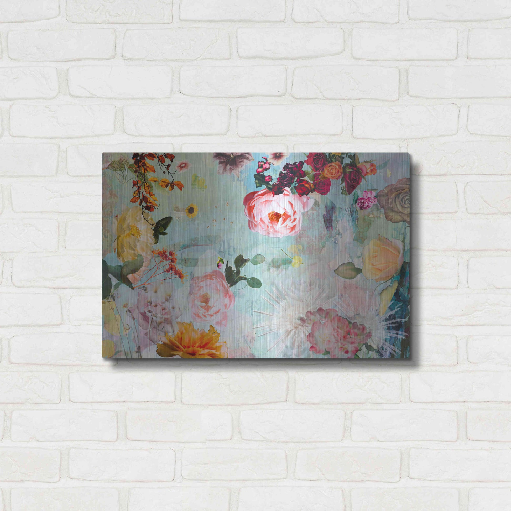 Luxe Metal Art 'BLOOM OF ROSE' by DB Waterman,24x16