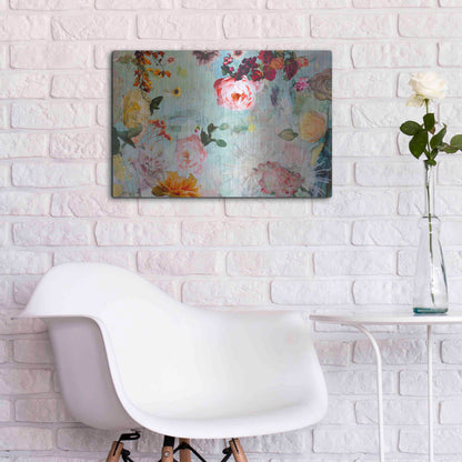 Luxe Metal Art 'BLOOM OF ROSE' by DB Waterman,24x16