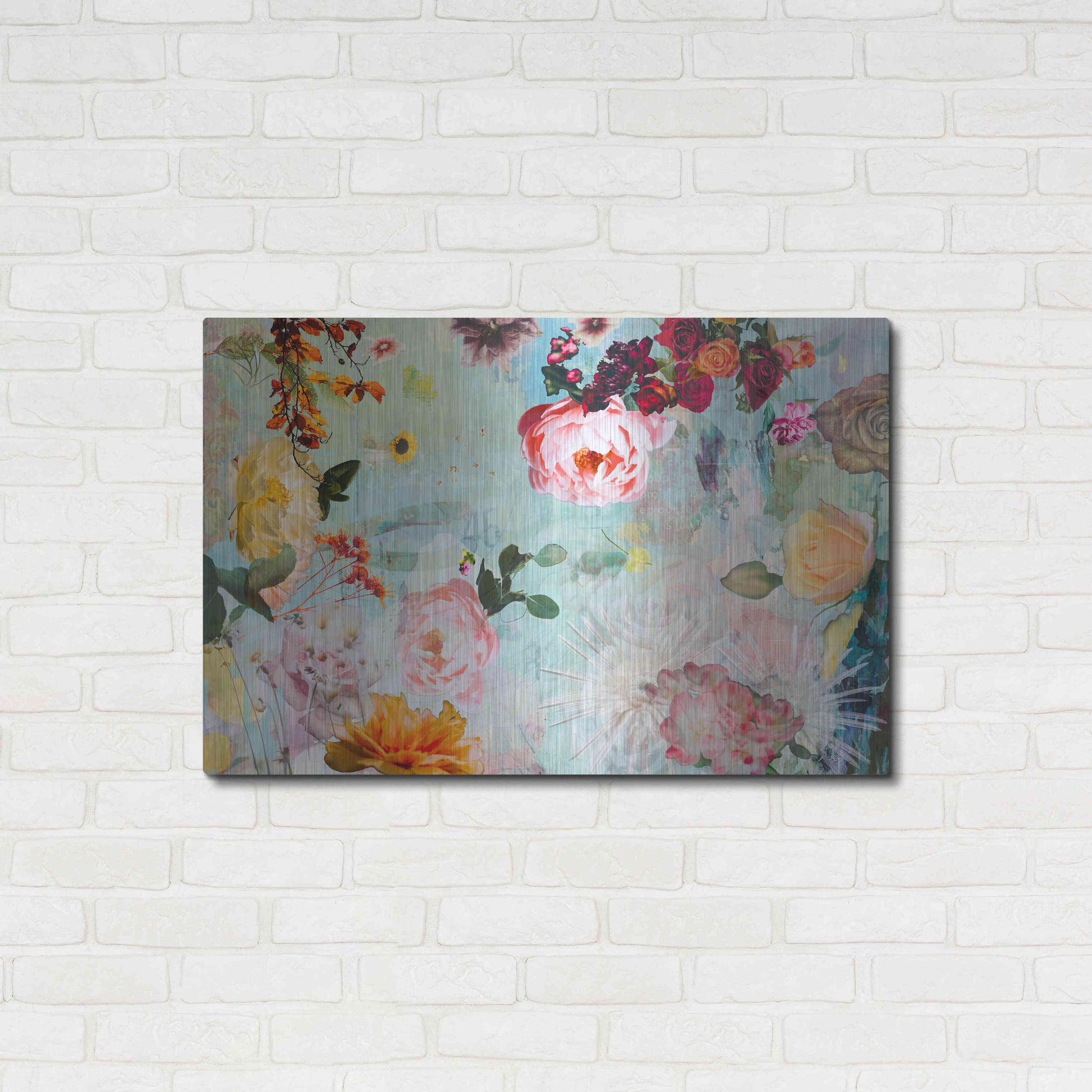 Luxe Metal Art 'BLOOM OF ROSE' by DB Waterman,36x24