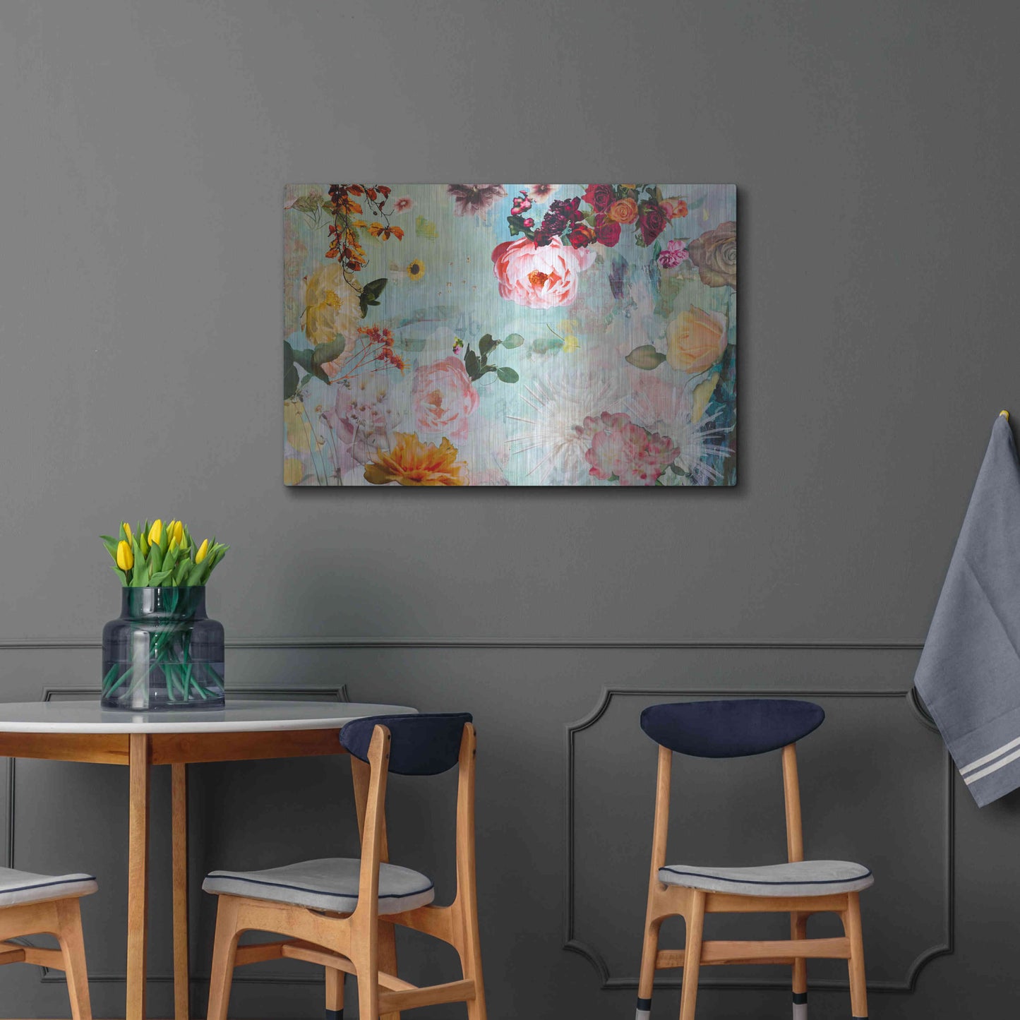 Luxe Metal Art 'BLOOM OF ROSE' by DB Waterman,36x24