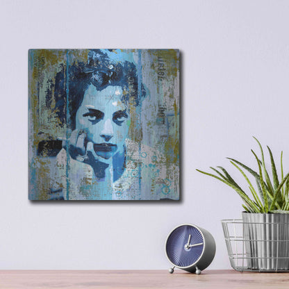Luxe Metal Art 'BLUE MONDAY' by DB Waterman,12x12