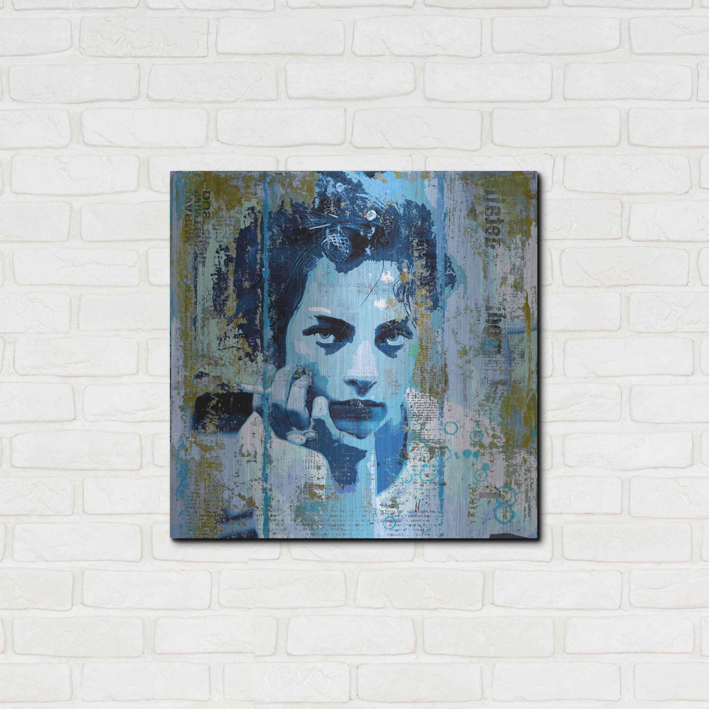 Luxe Metal Art 'BLUE MONDAY' by DB Waterman,24x24