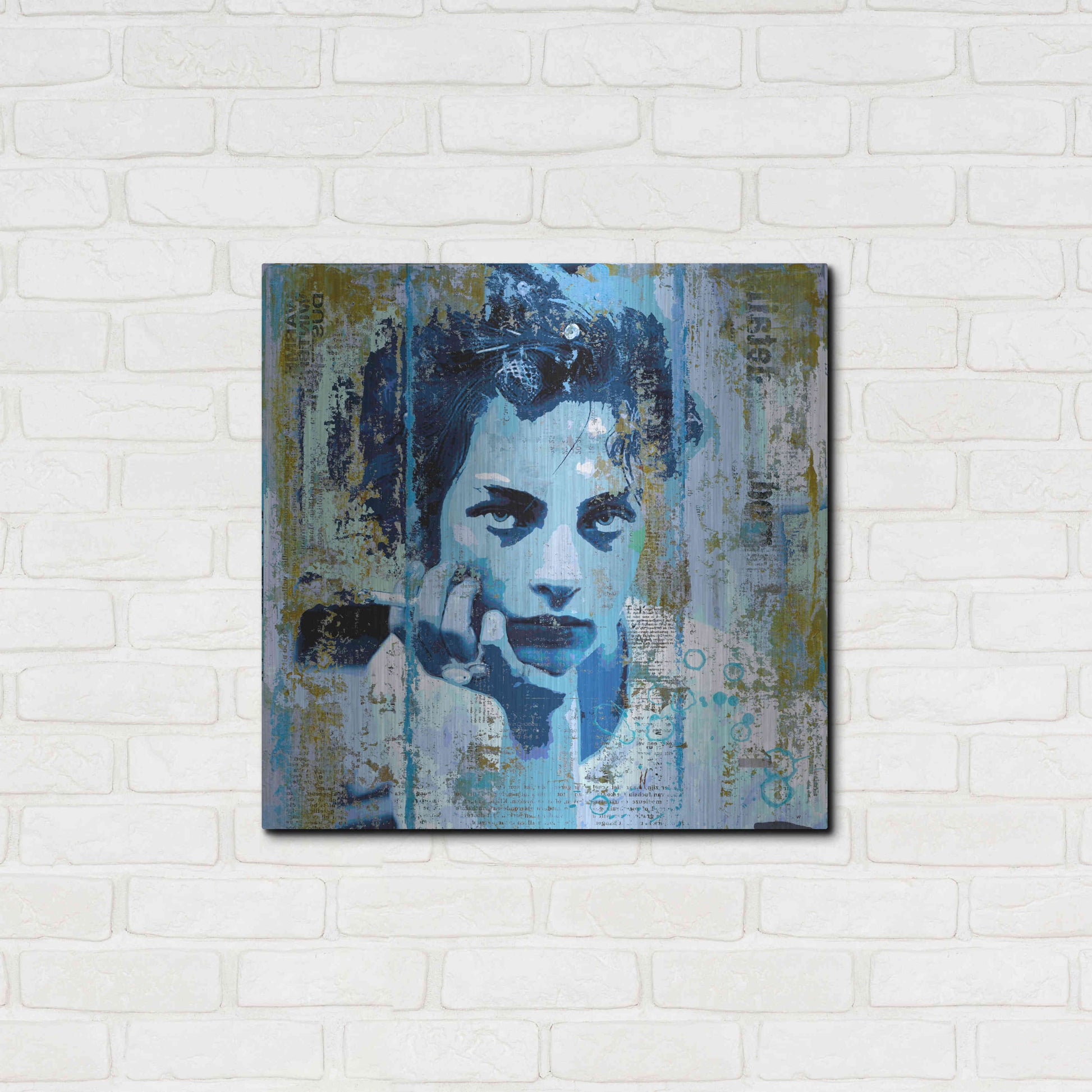 Luxe Metal Art 'BLUE MONDAY' by DB Waterman,24x24