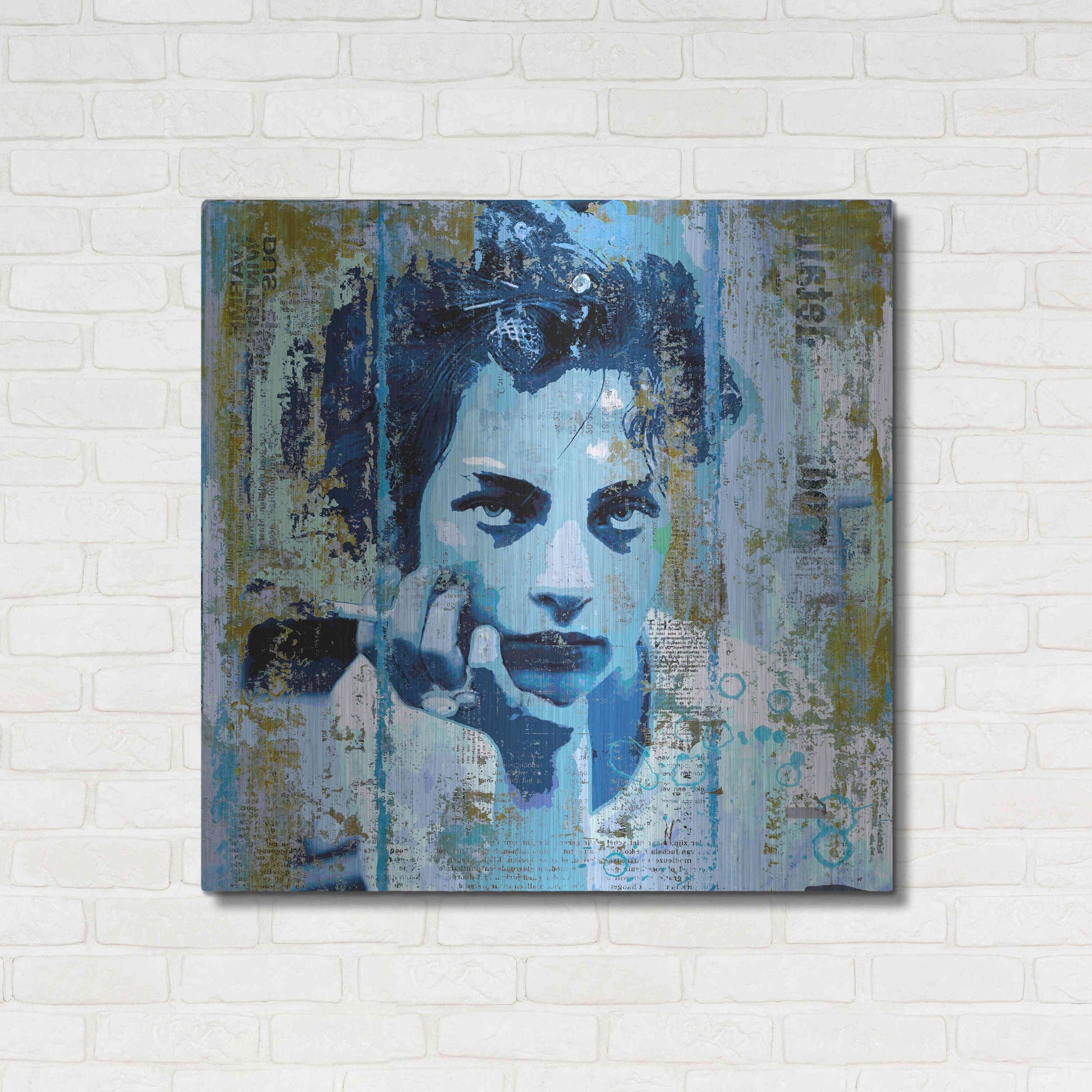 Luxe Metal Art 'BLUE MONDAY' by DB Waterman,36x36