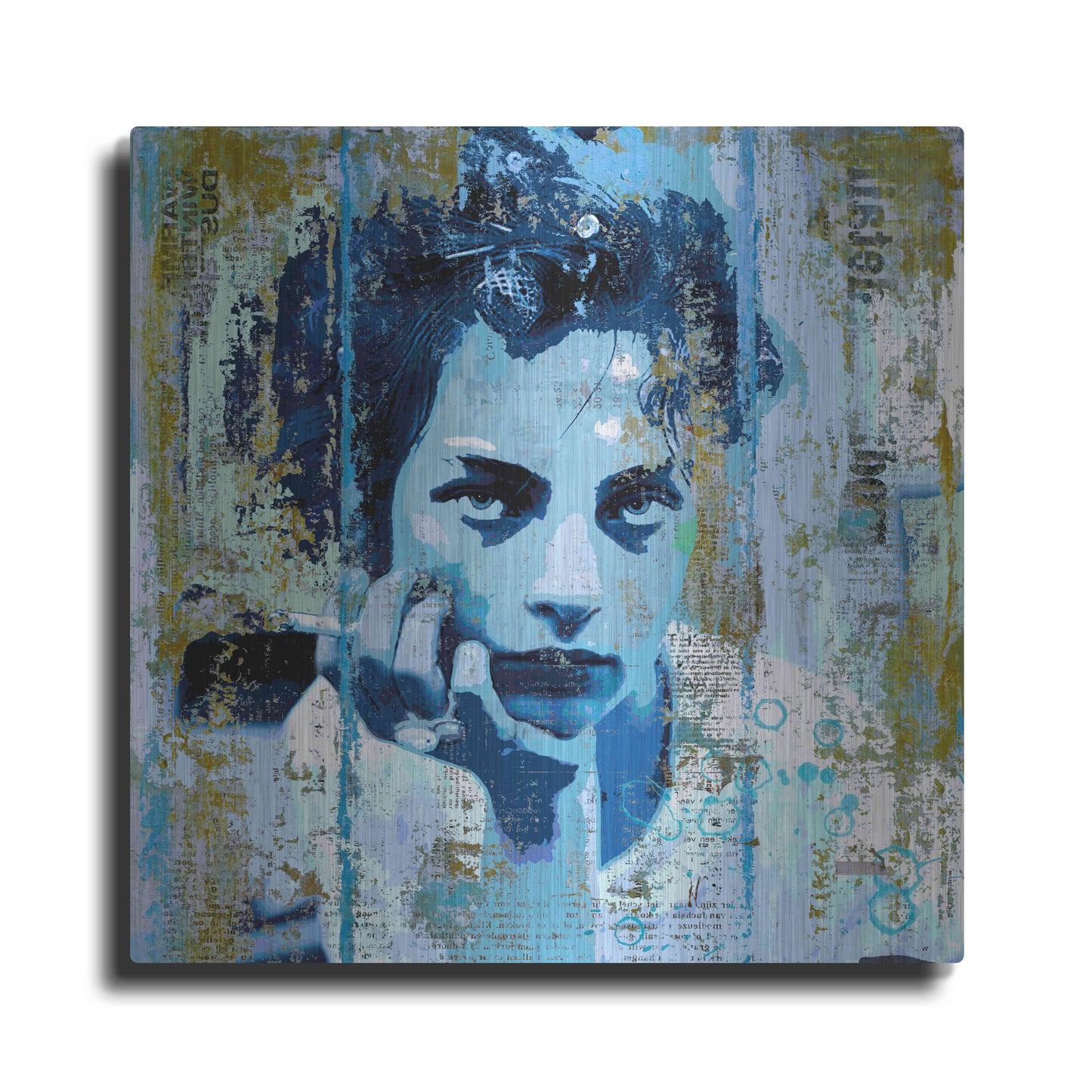 Luxe Metal Art 'BLUE MONDAY' by DB Waterman