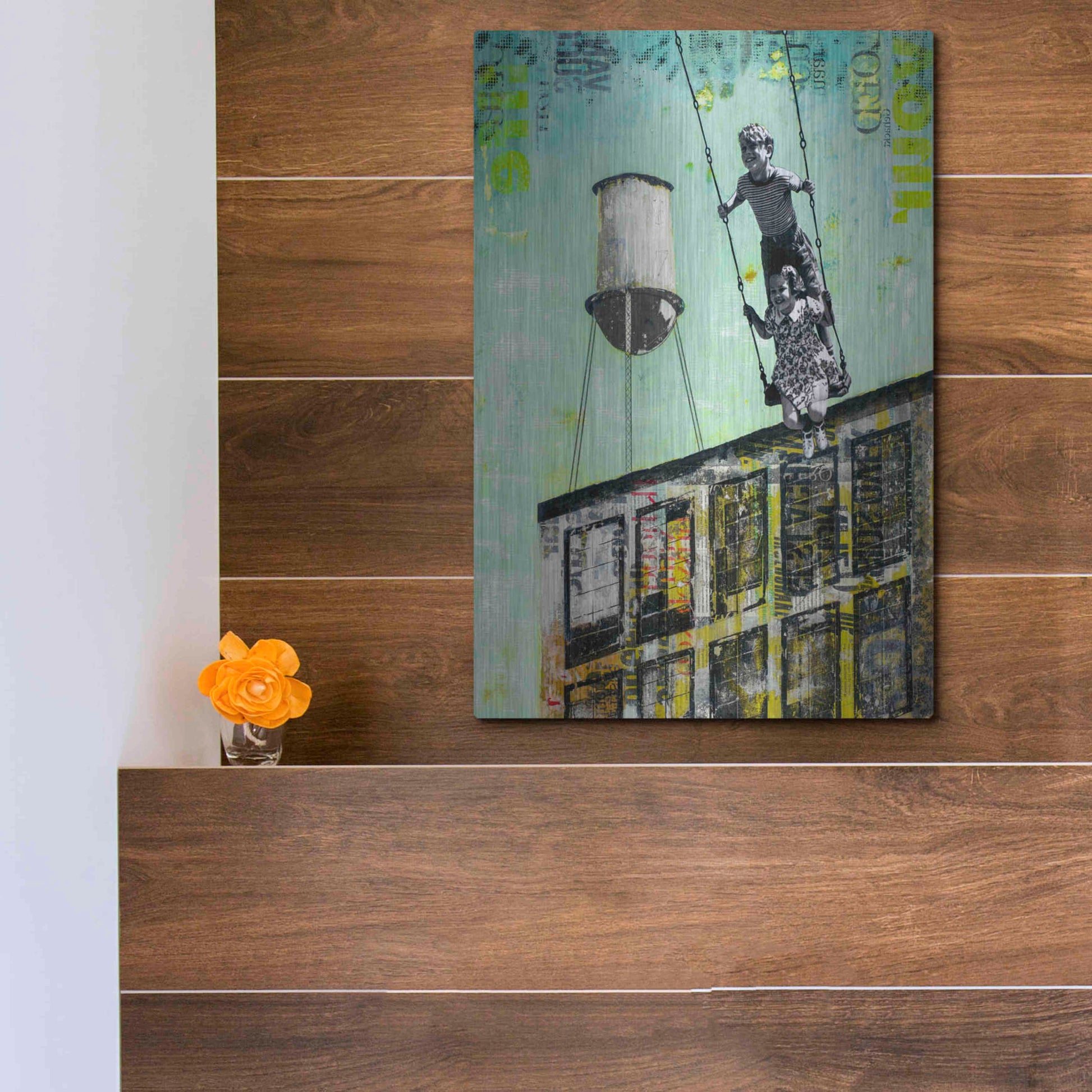 Luxe Metal Art 'DAY AT UNCLE BOB II' by DB Waterman,12x16