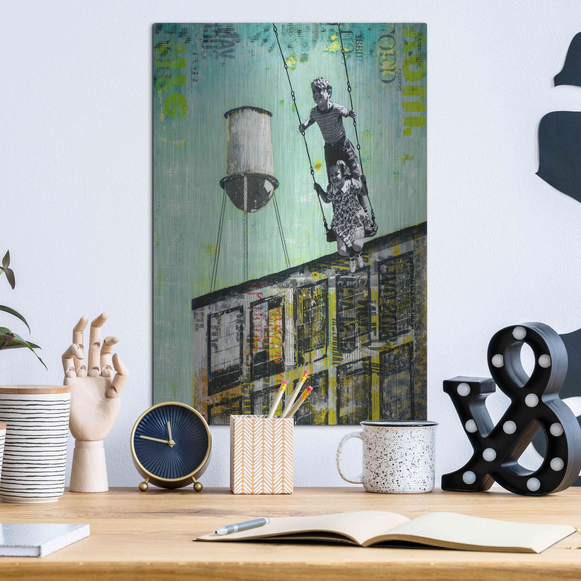 Luxe Metal Art 'DAY AT UNCLE BOB II' by DB Waterman,12x16