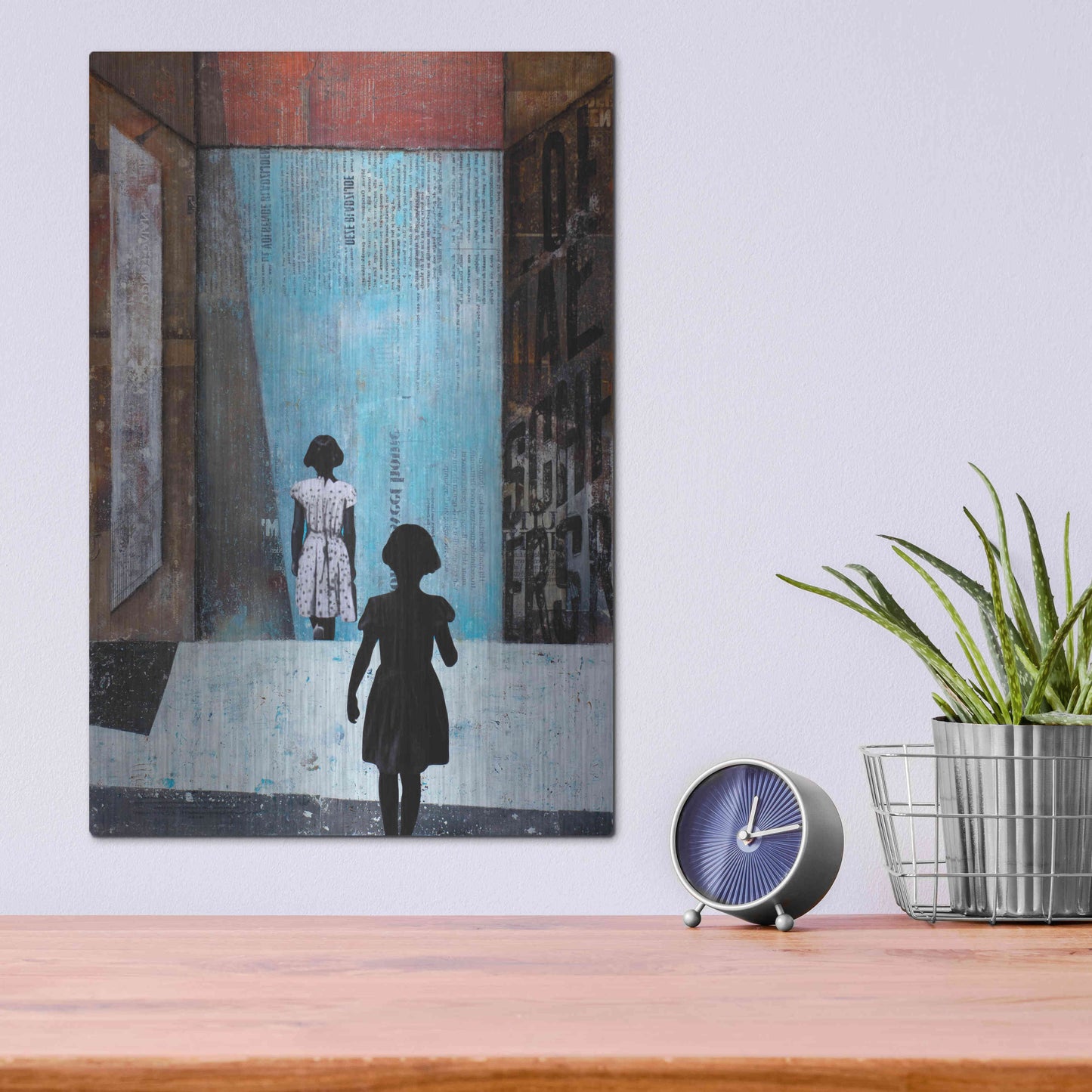 Luxe Metal Art 'DOPPELGÄNGER' by DB Waterman,12x16