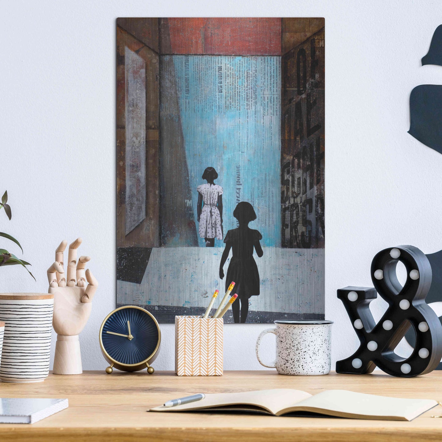 Luxe Metal Art 'DOPPELGÄNGER' by DB Waterman,12x16