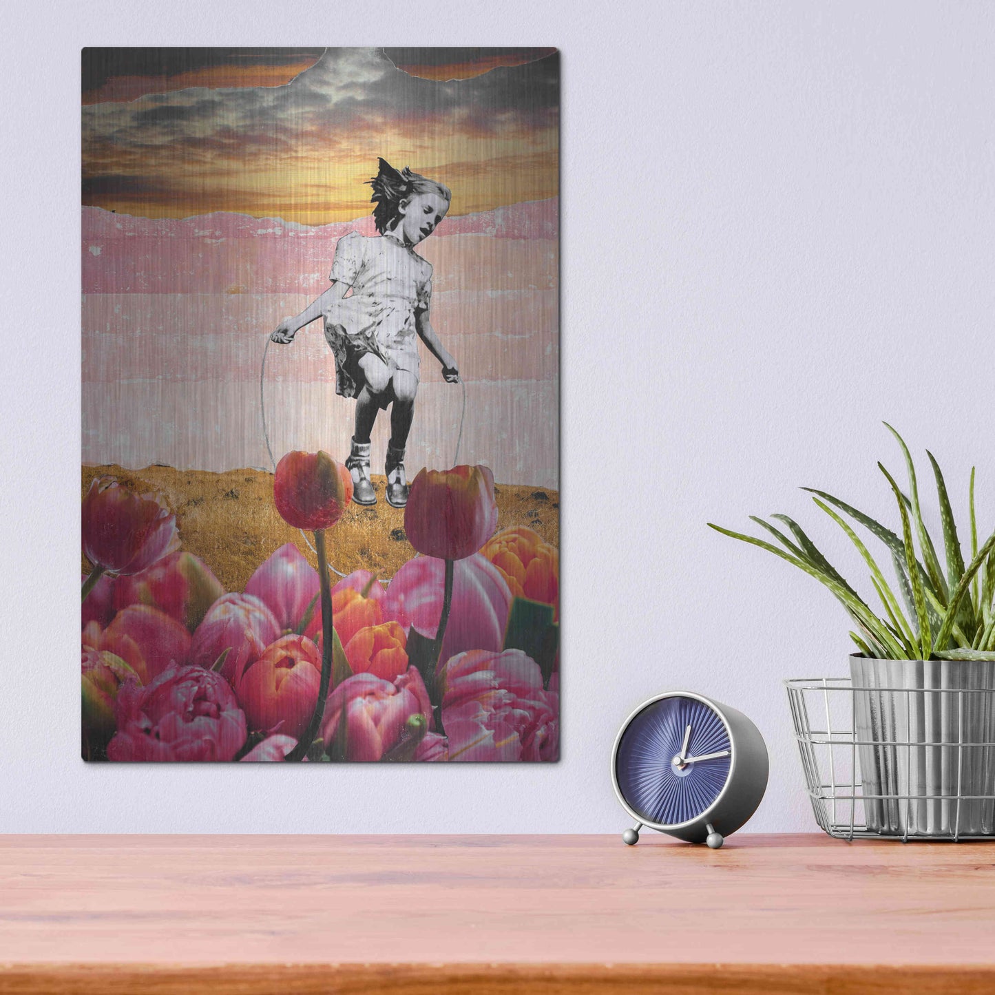 Luxe Metal Art 'DOUBLE DUTCH' by DB Waterman,12x16