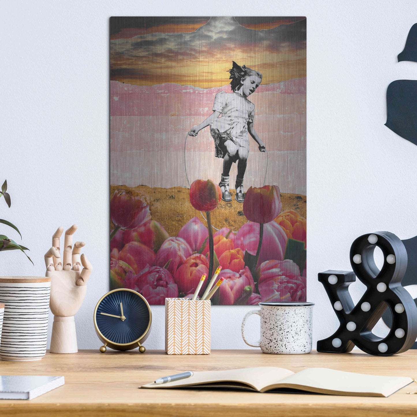 Luxe Metal Art 'DOUBLE DUTCH' by DB Waterman,12x16