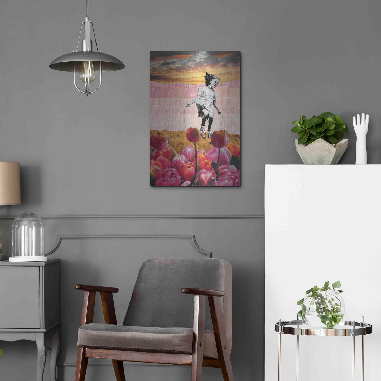 Luxe Metal Art 'DOUBLE DUTCH' by DB Waterman,16x24