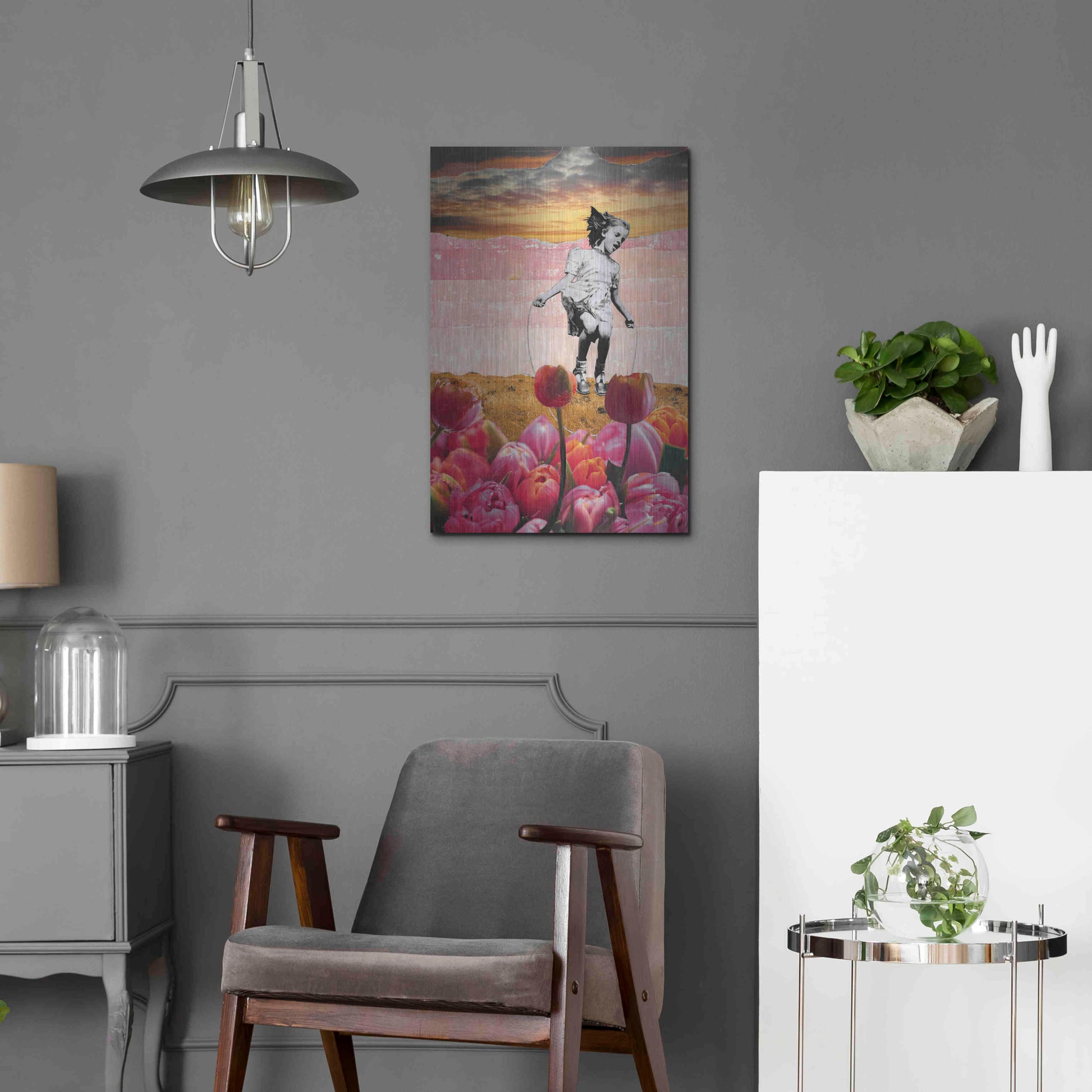 Luxe Metal Art 'DOUBLE DUTCH' by DB Waterman,16x24