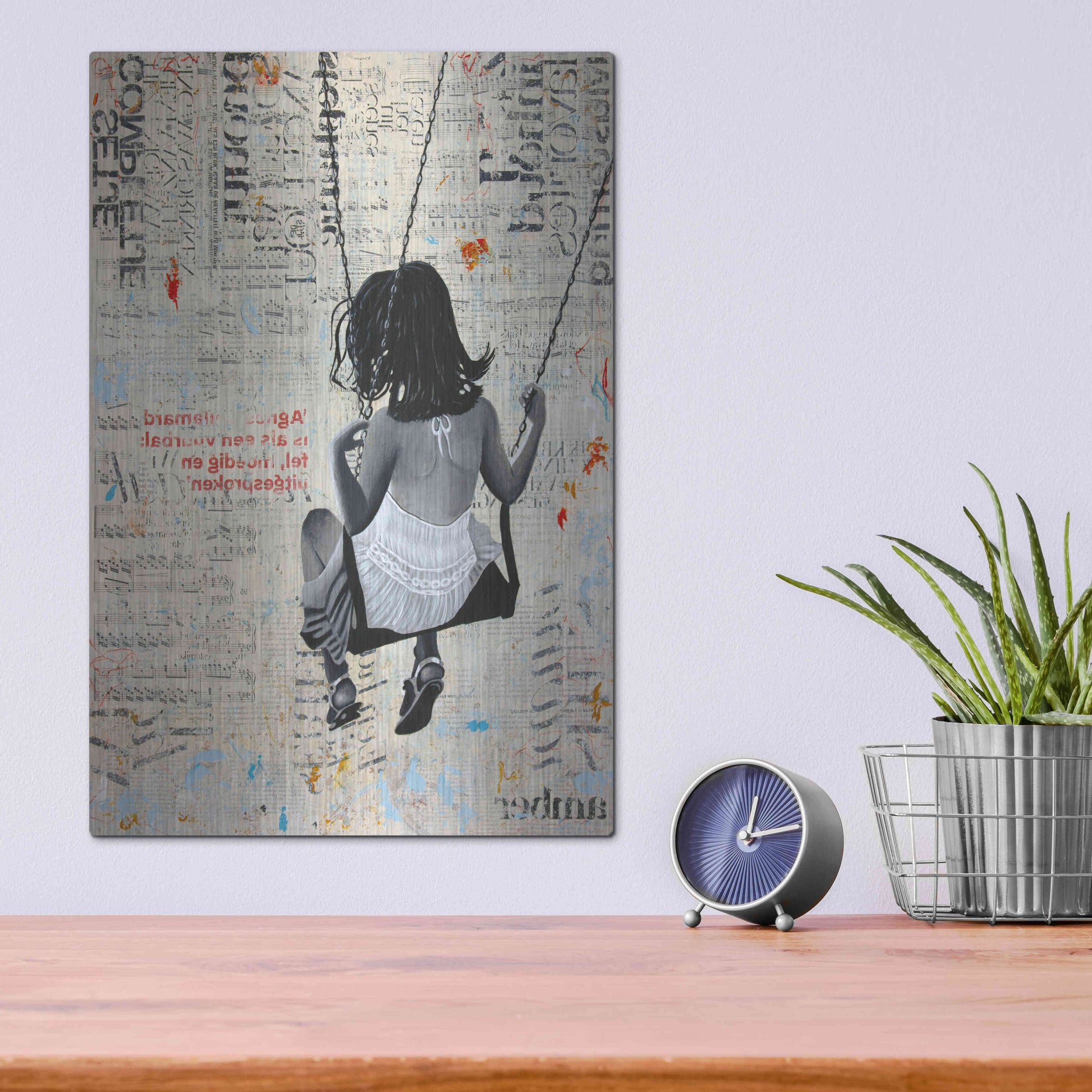 Luxe Metal Art 'INDIAN SUMMER SWING' by DB Waterman,12x16