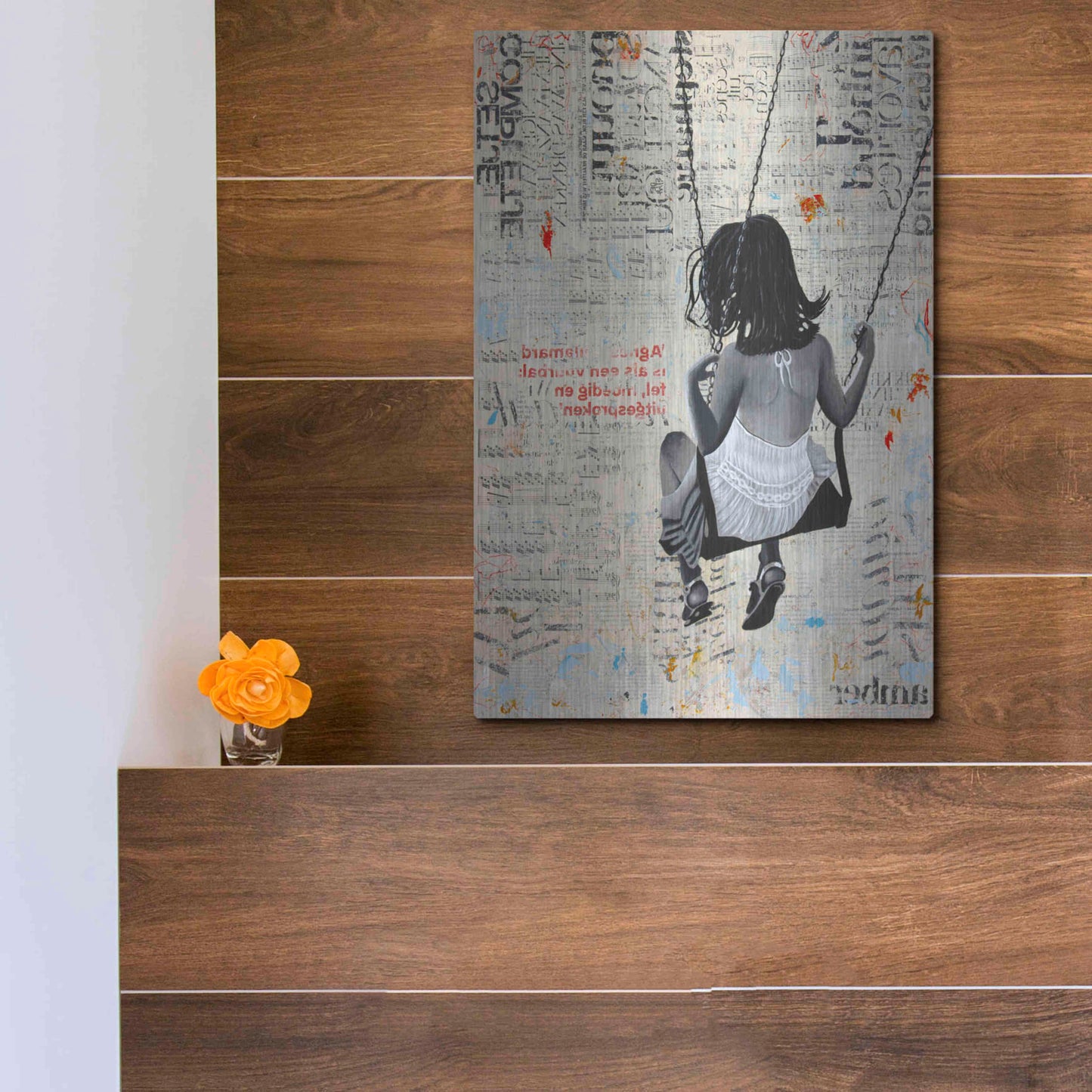 Luxe Metal Art 'INDIAN SUMMER SWING' by DB Waterman,12x16