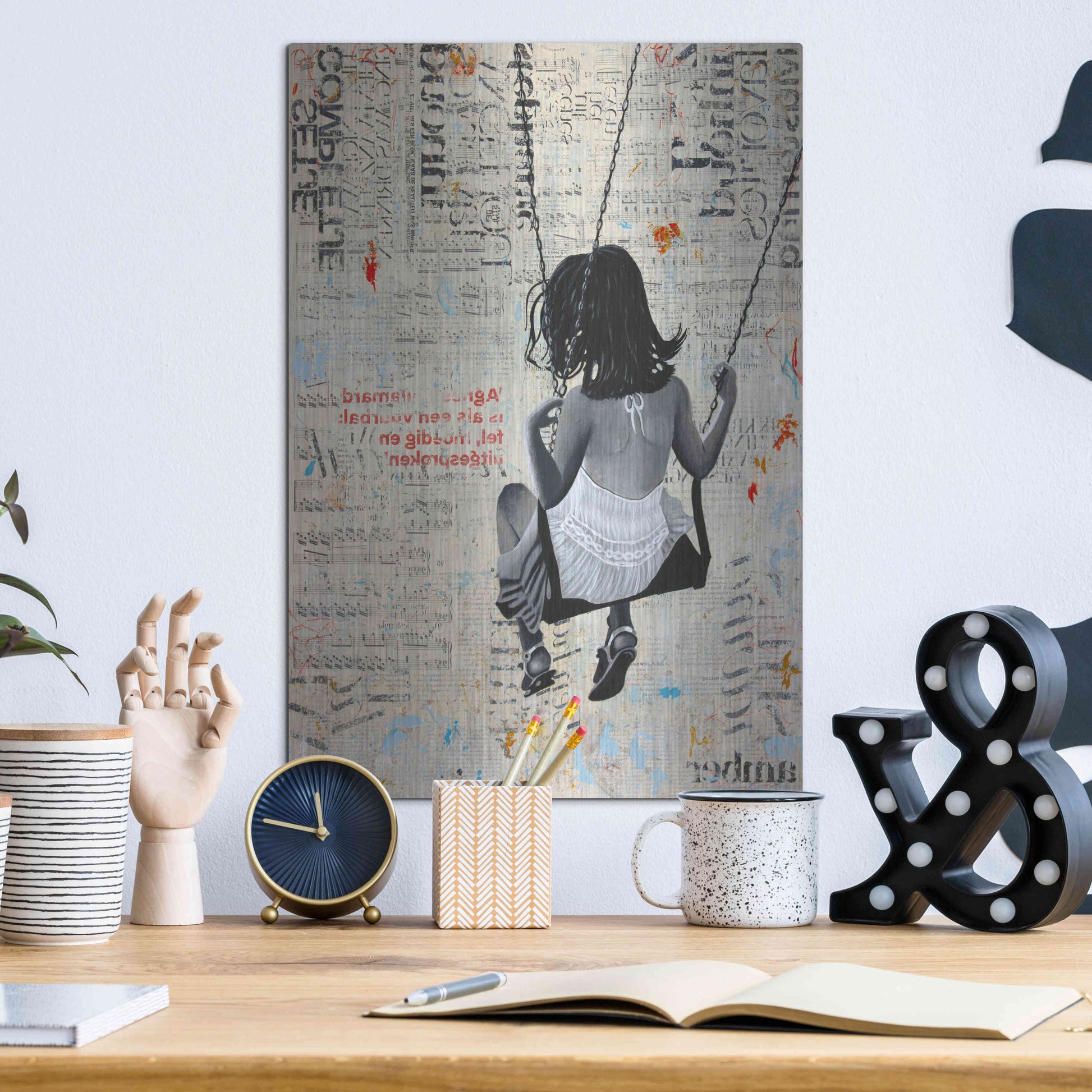 Luxe Metal Art 'INDIAN SUMMER SWING' by DB Waterman,12x16