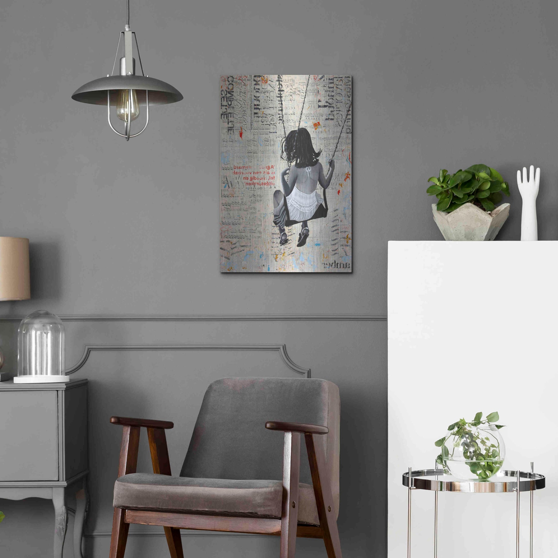 Luxe Metal Art 'INDIAN SUMMER SWING' by DB Waterman,16x24