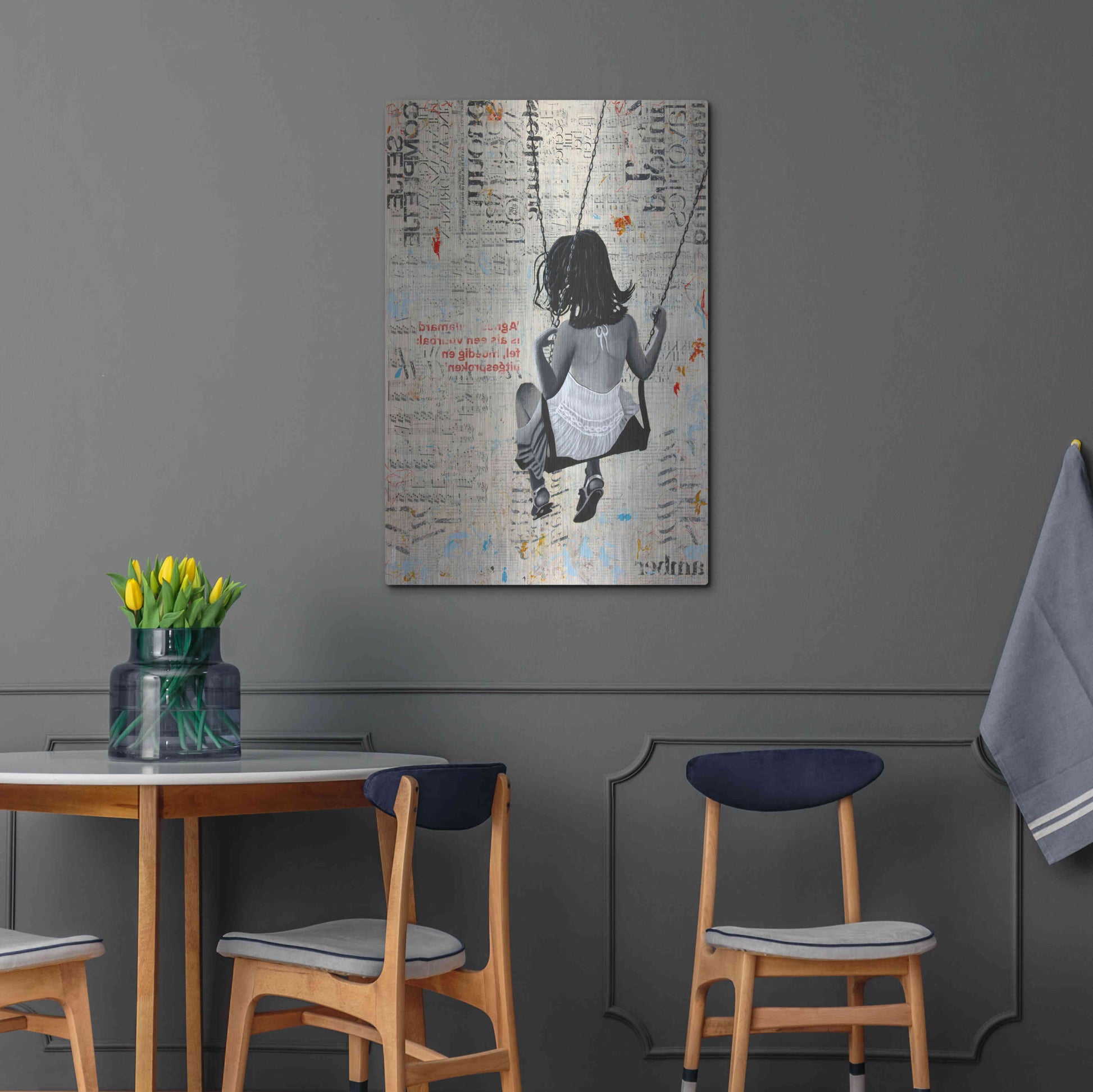 Luxe Metal Art 'INDIAN SUMMER SWING' by DB Waterman,24x36