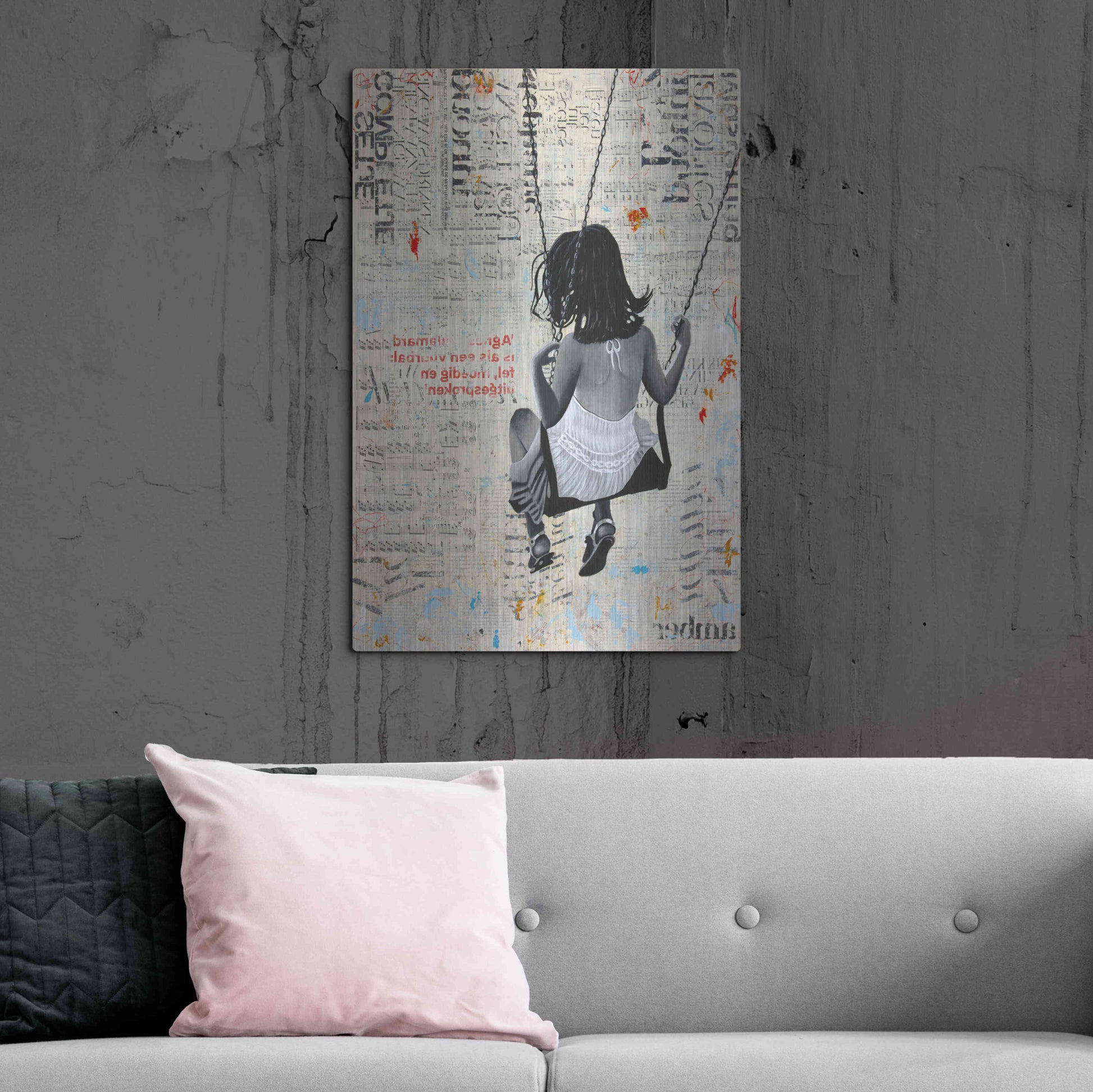 Luxe Metal Art 'INDIAN SUMMER SWING' by DB Waterman,24x36