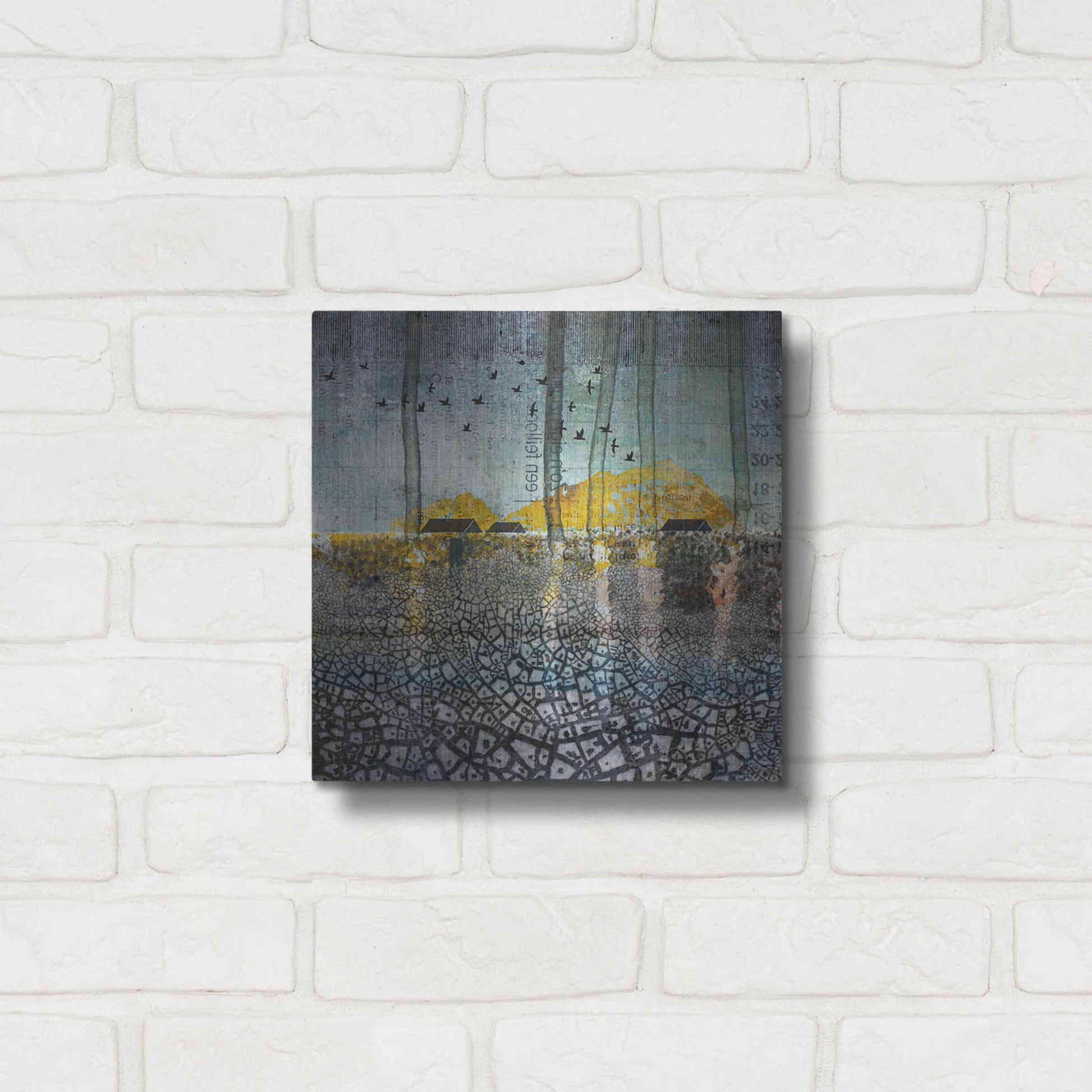 Luxe Metal Art 'SCARS IN THE EARTH' by DB Waterman,12x12