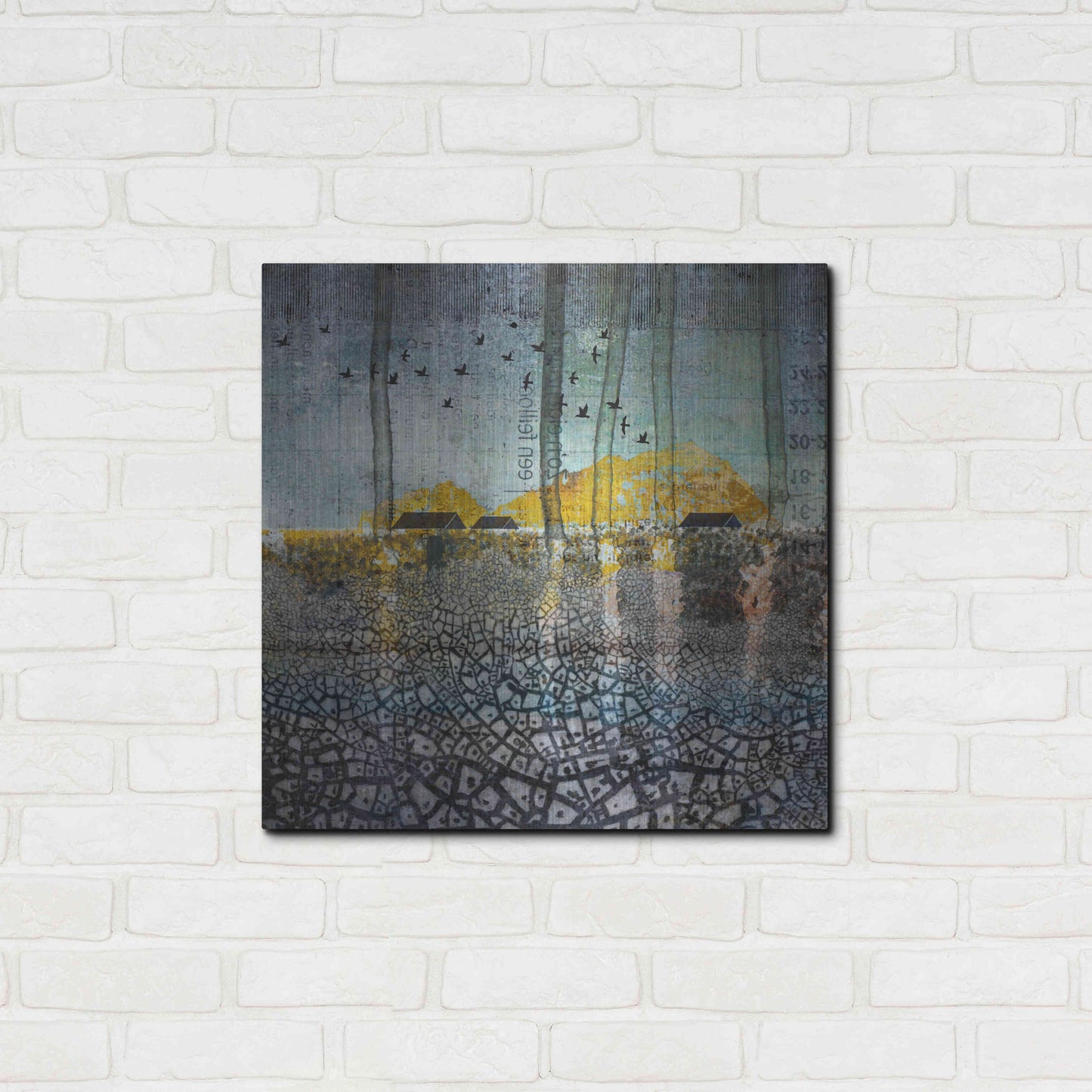 Luxe Metal Art 'SCARS IN THE EARTH' by DB Waterman,24x24