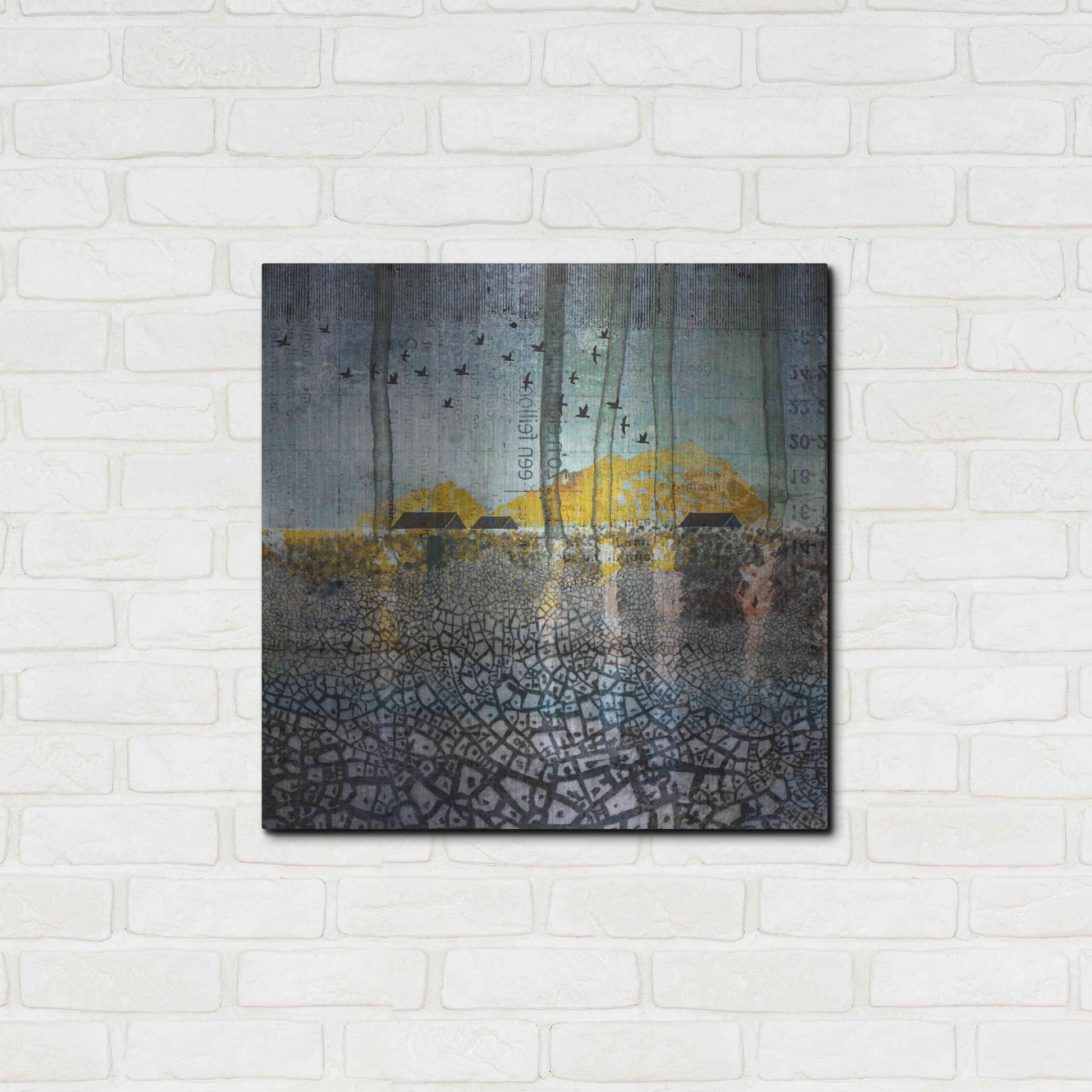 Luxe Metal Art 'SCARS IN THE EARTH' by DB Waterman,24x24