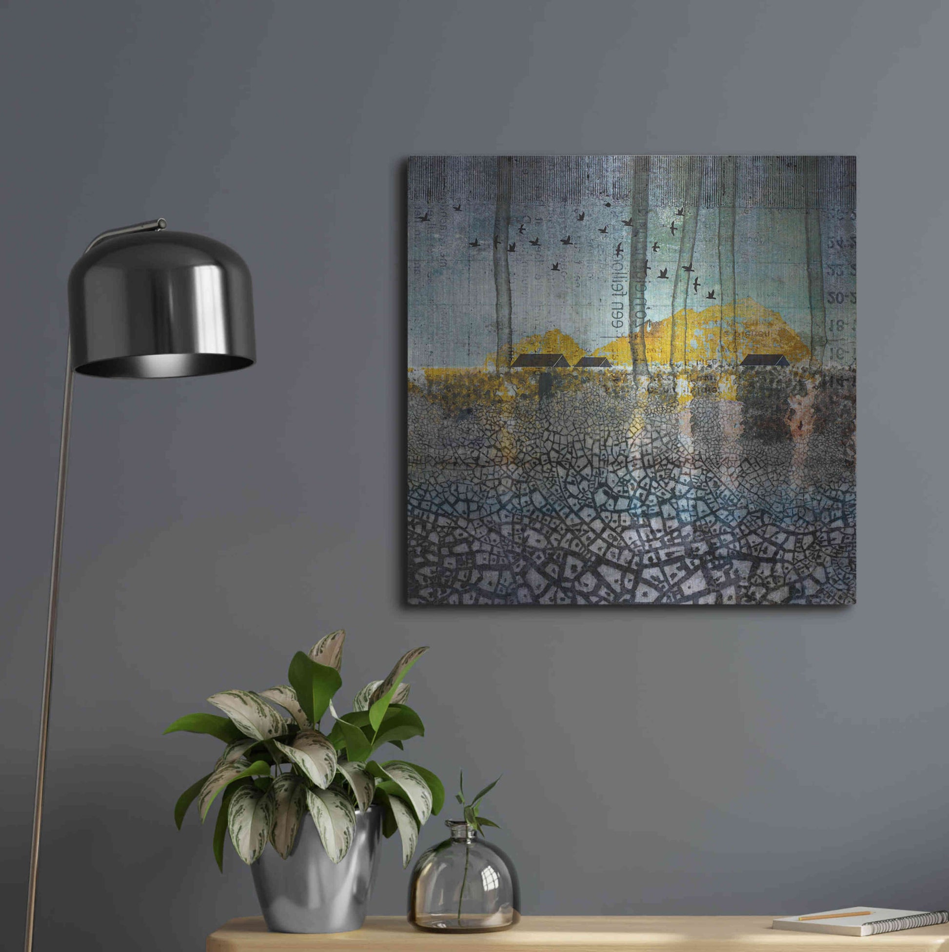 Luxe Metal Art 'SCARS IN THE EARTH' by DB Waterman,24x24
