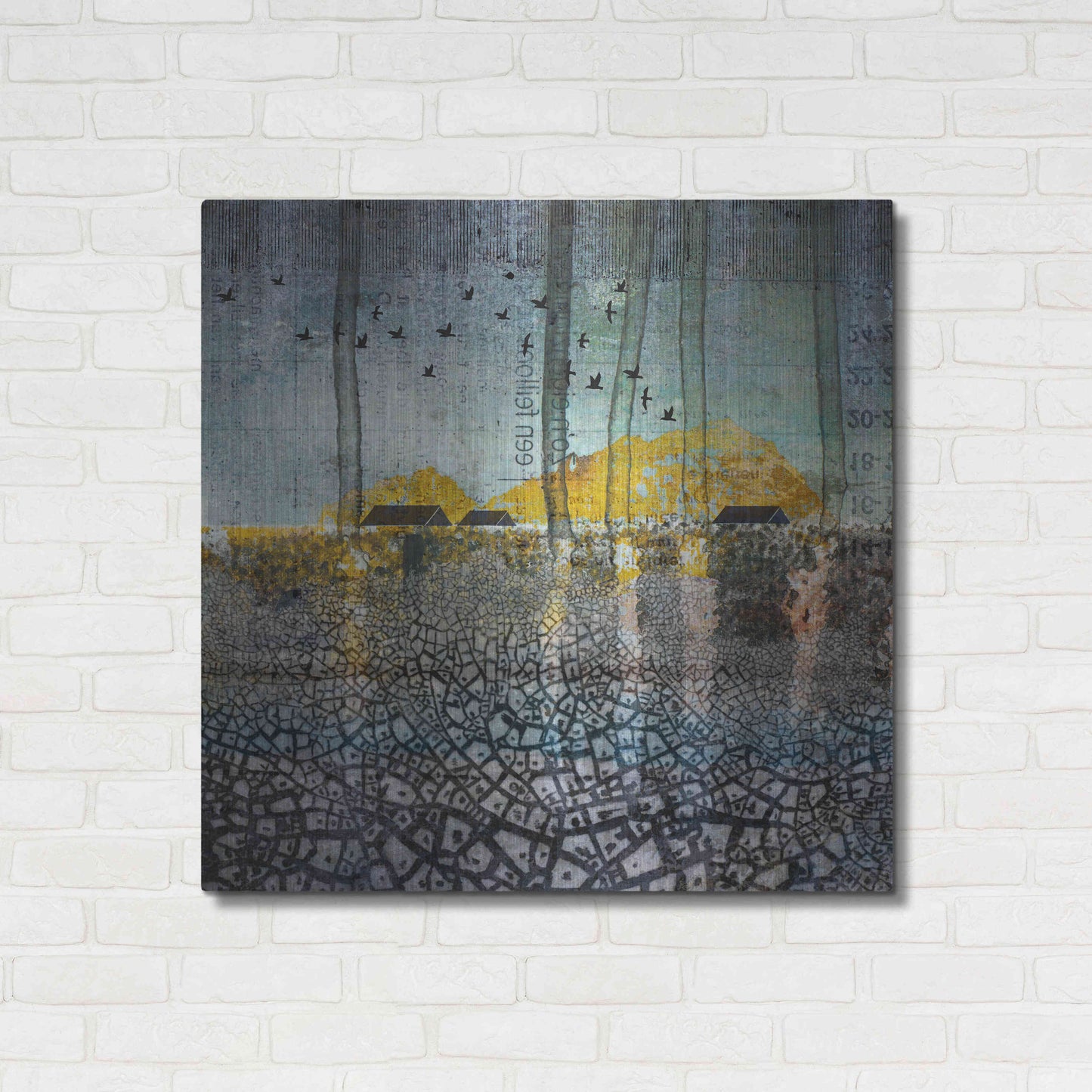 Luxe Metal Art 'SCARS IN THE EARTH' by DB Waterman,36x36