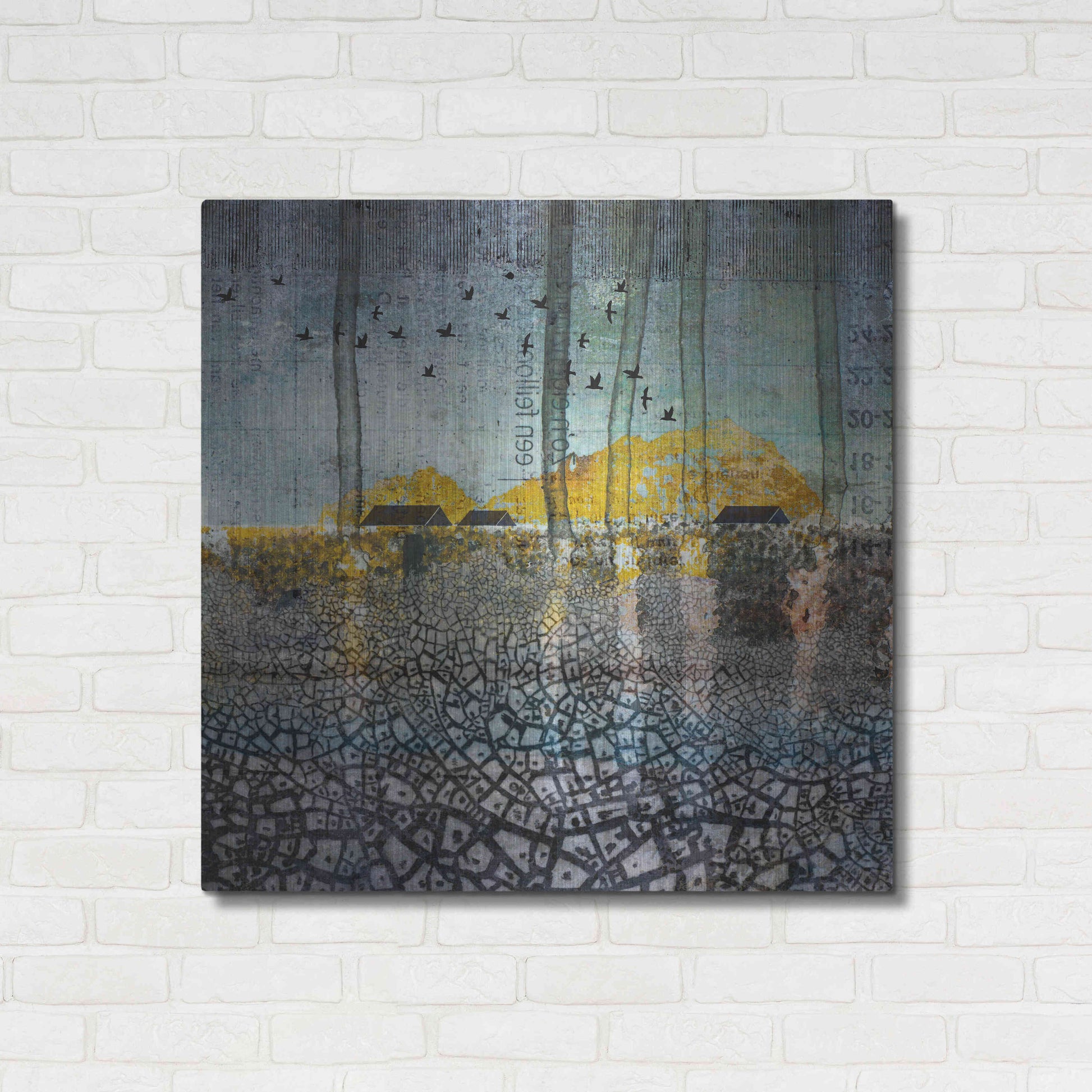 Luxe Metal Art 'SCARS IN THE EARTH' by DB Waterman,36x36