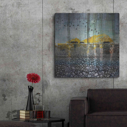 Luxe Metal Art 'SCARS IN THE EARTH' by DB Waterman,36x36