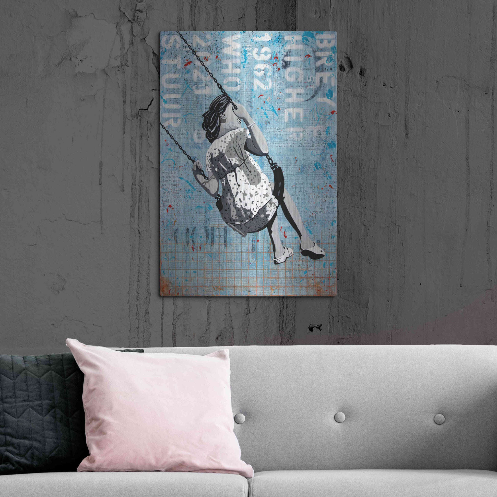 Luxe Metal Art 'SPRING SWING' by DB Waterman,24x36