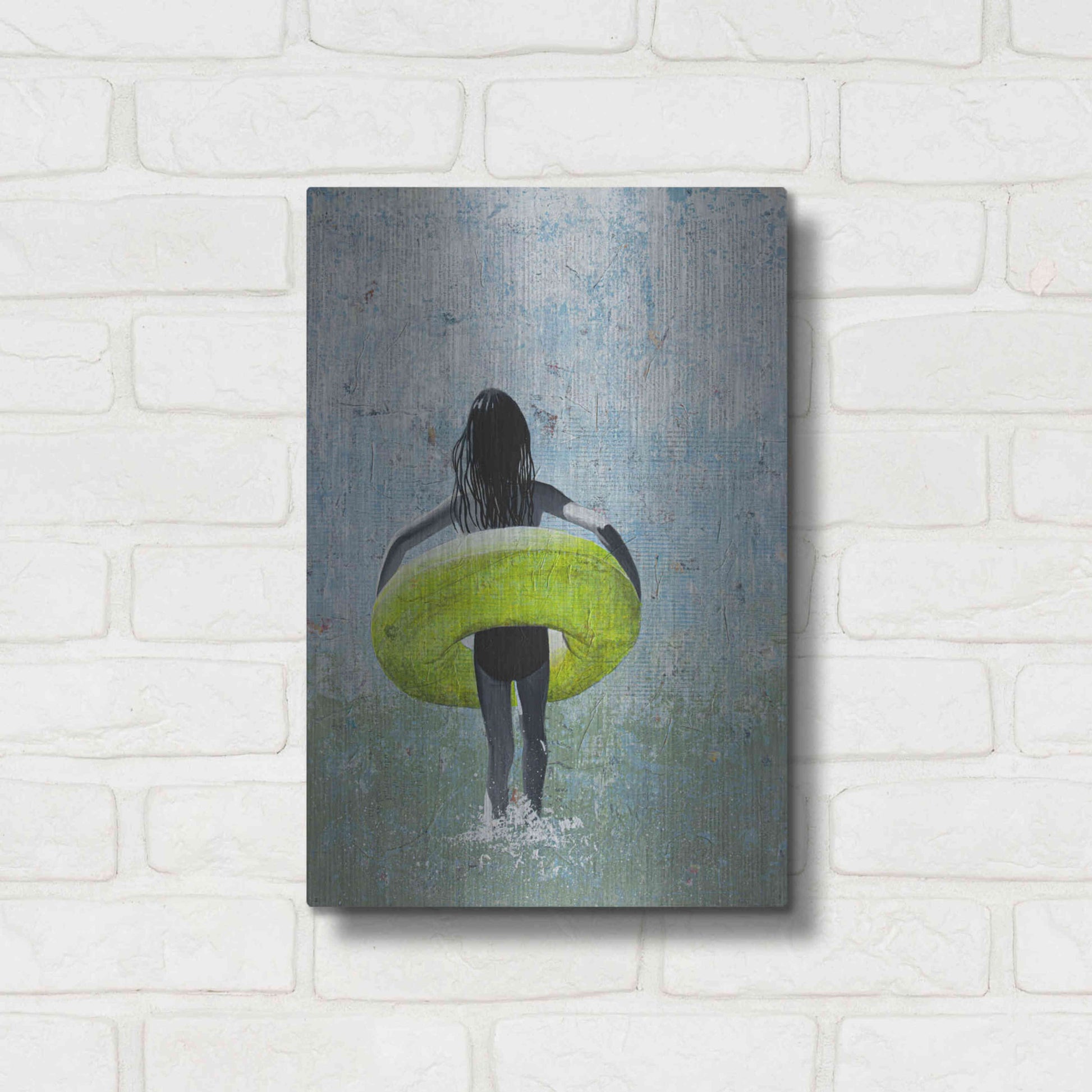 Luxe Metal Art 'SUMMER GIRL' by DB Waterman,12x16